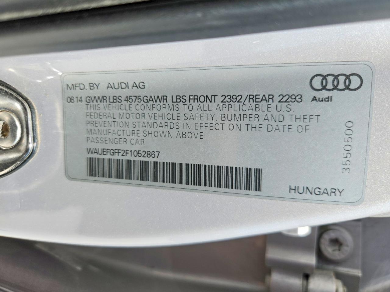 2015 Audi A3 Premium Plus Серебряный vin: WAUEFGFF2F1052867