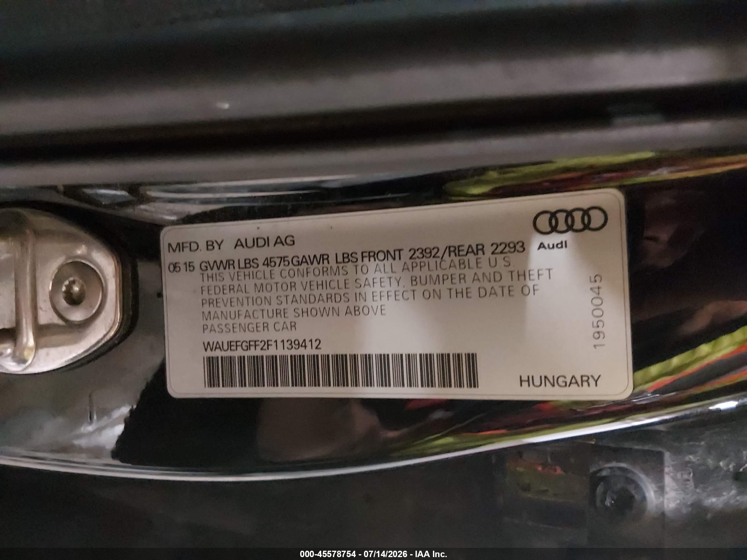 2015 Audi A3 2.0t Premium Черный vin: WAUEFGFF2F1139412