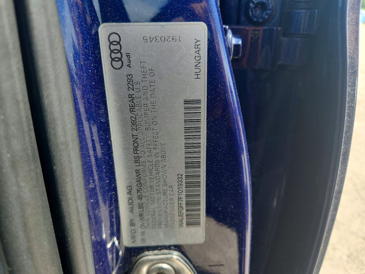 2015 Audi A3 Premium Plus Blue vin: WAUEFGFF7F1019332
