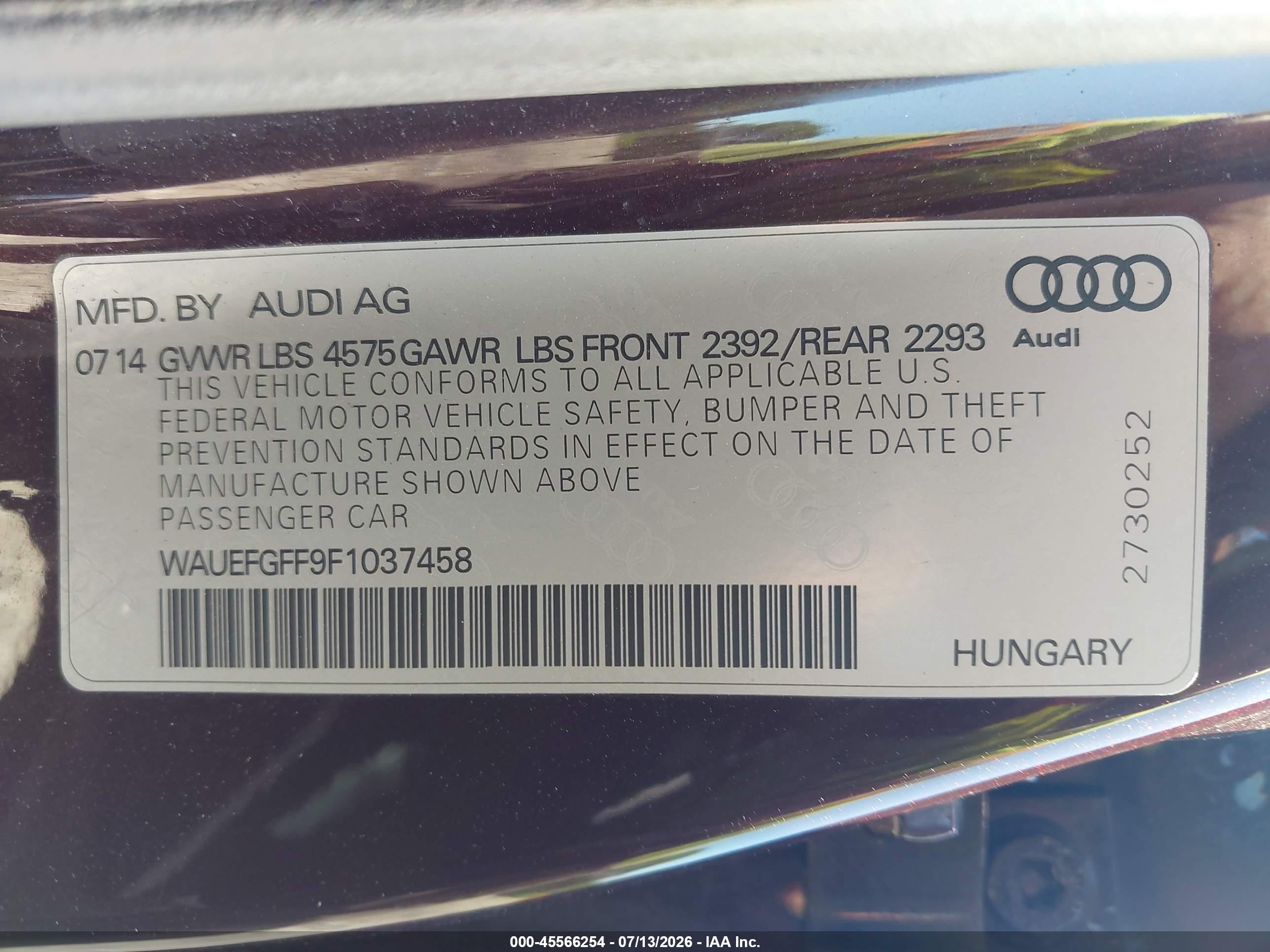 2015 Audi A3 2.0t Premium Maroon vin: WAUEFGFF9F1037458