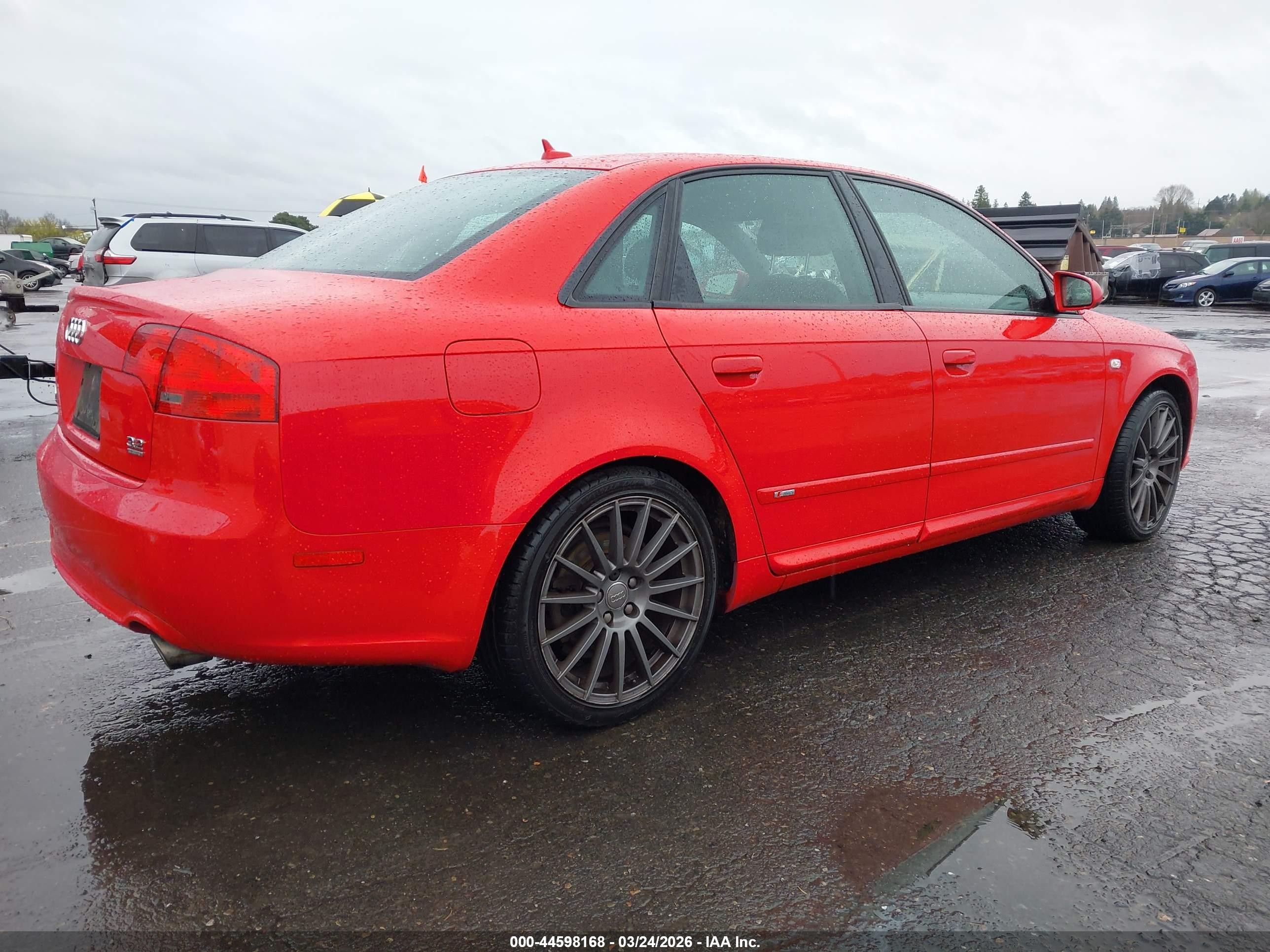 2007 Audi A4 3.2 Red vin: WAUEH78E67A130485