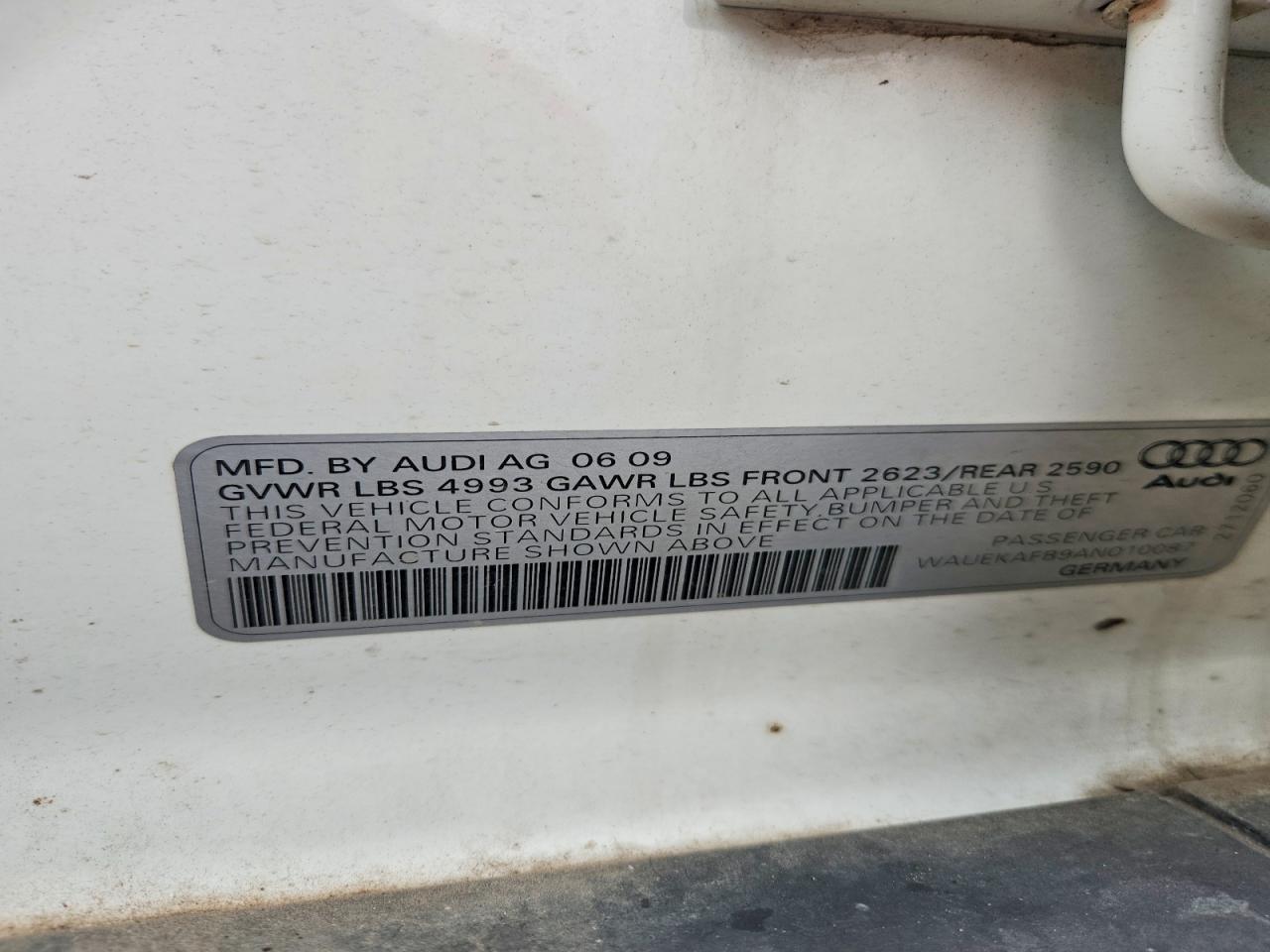 2010 Audi A6 Premium Plus White vin: WAUEKAFB9AN010087