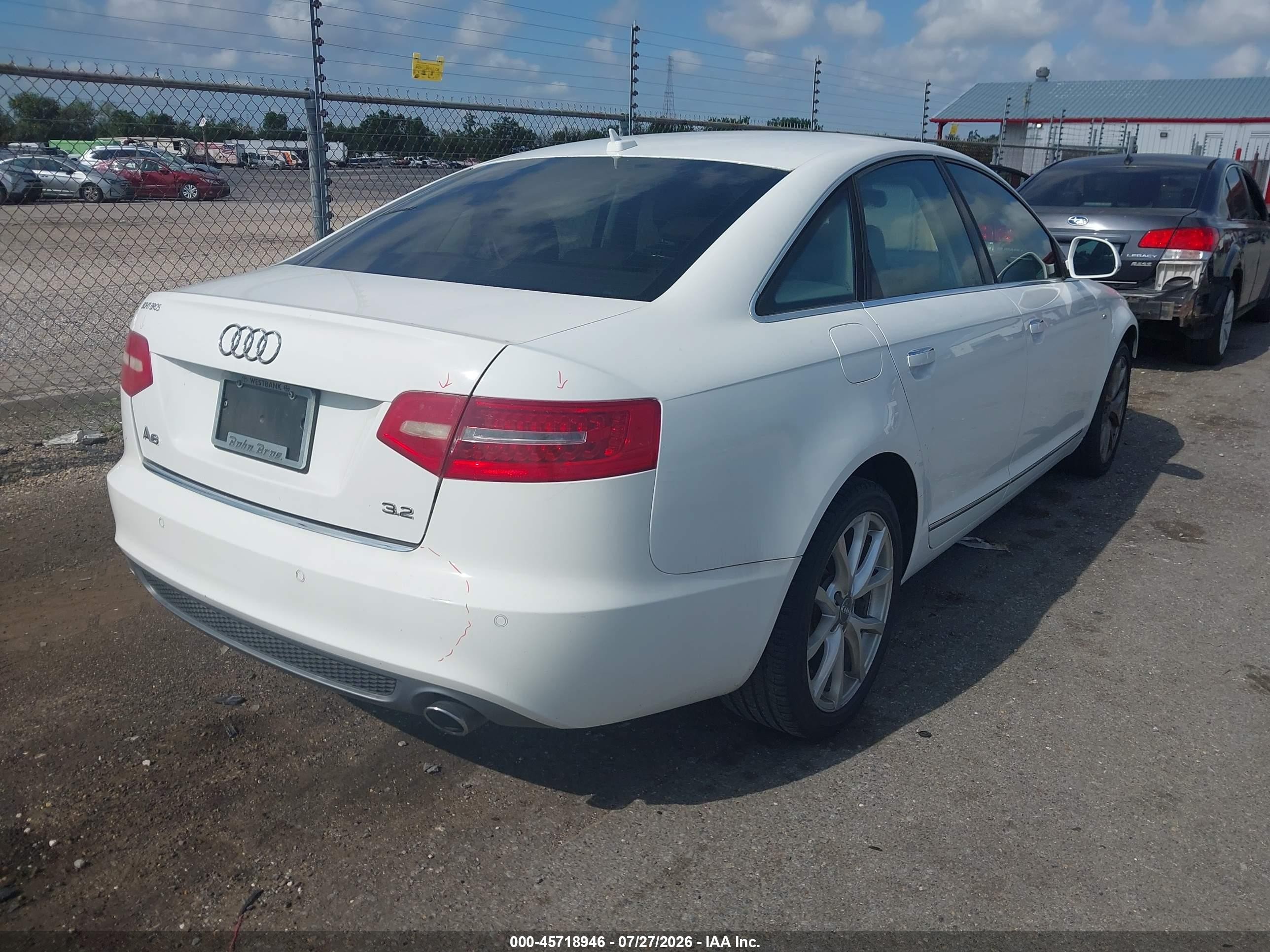 2011 Audi A6 3.2 Premium White vin: WAUEKAFB9BN052793