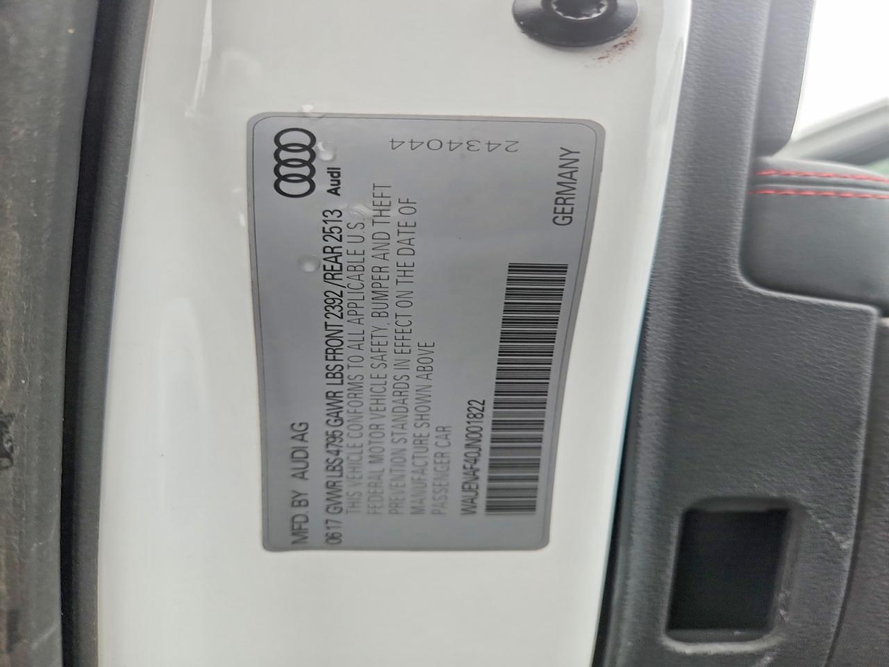 2018 Audi A4 Premium Plus White vin: WAUENAF40JN001822