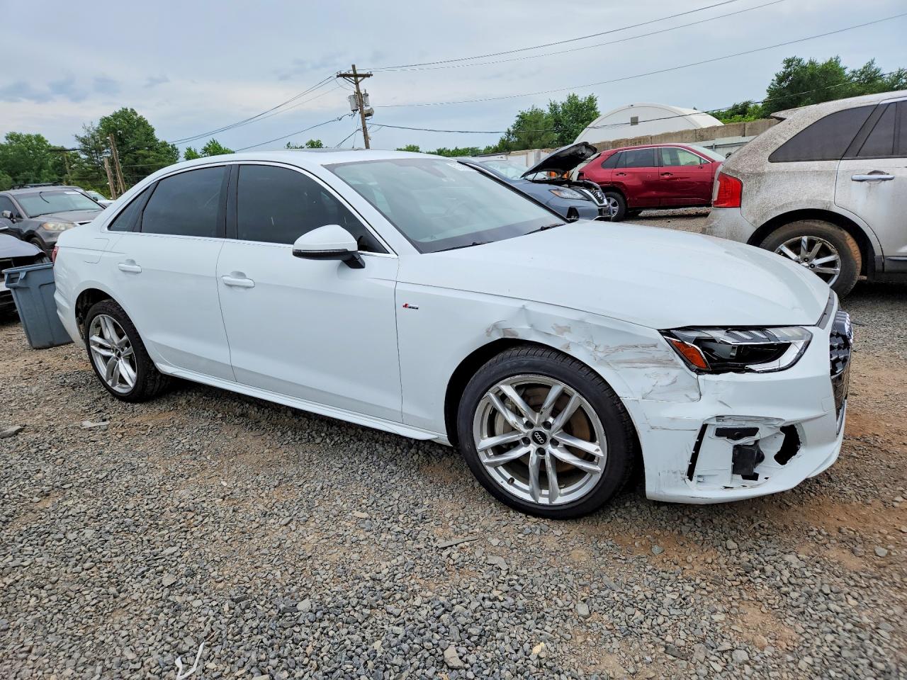 2020 Audi A4 Premium Plus White vin: WAUENAF41LA045063