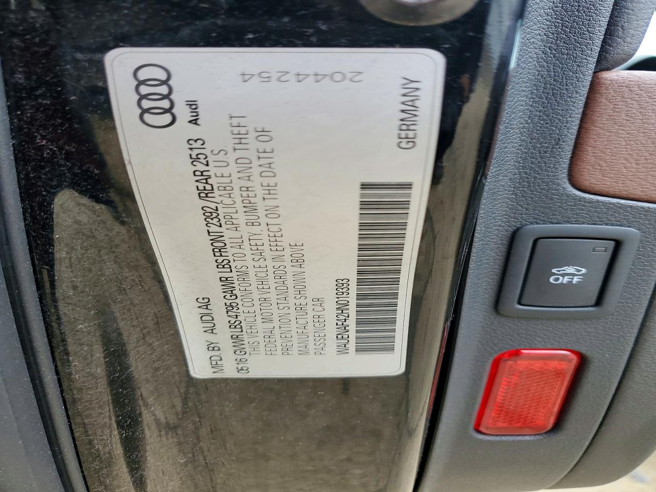 2017 Audi A4 Premium Plus Черный vin: WAUENAF42HN019393