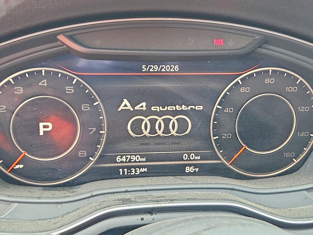 2019 Audi A4 Premium Plus Серый vin: WAUENAF45KA115257