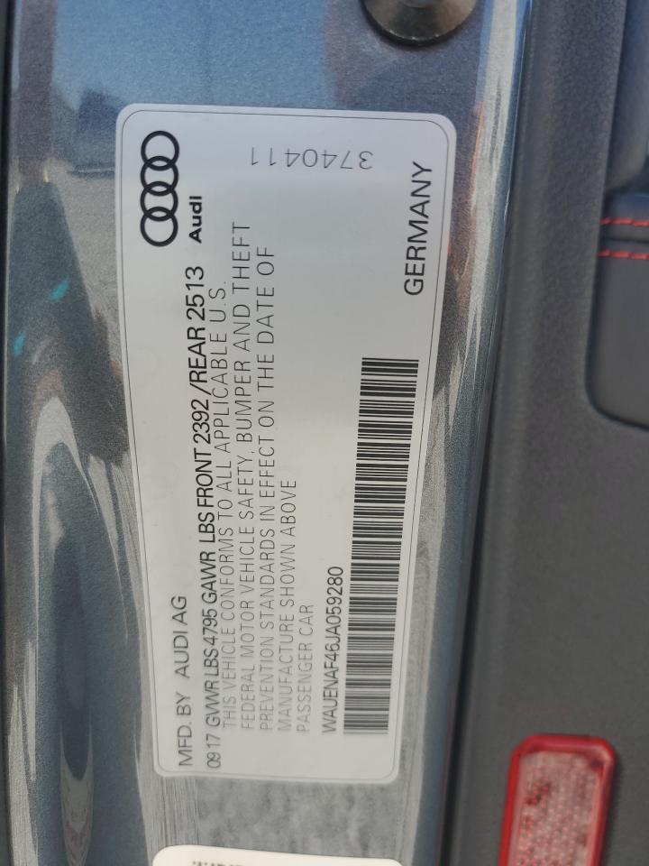 2018 Audi A4 Premium Plus Black vin: WAUENAF46JA059280