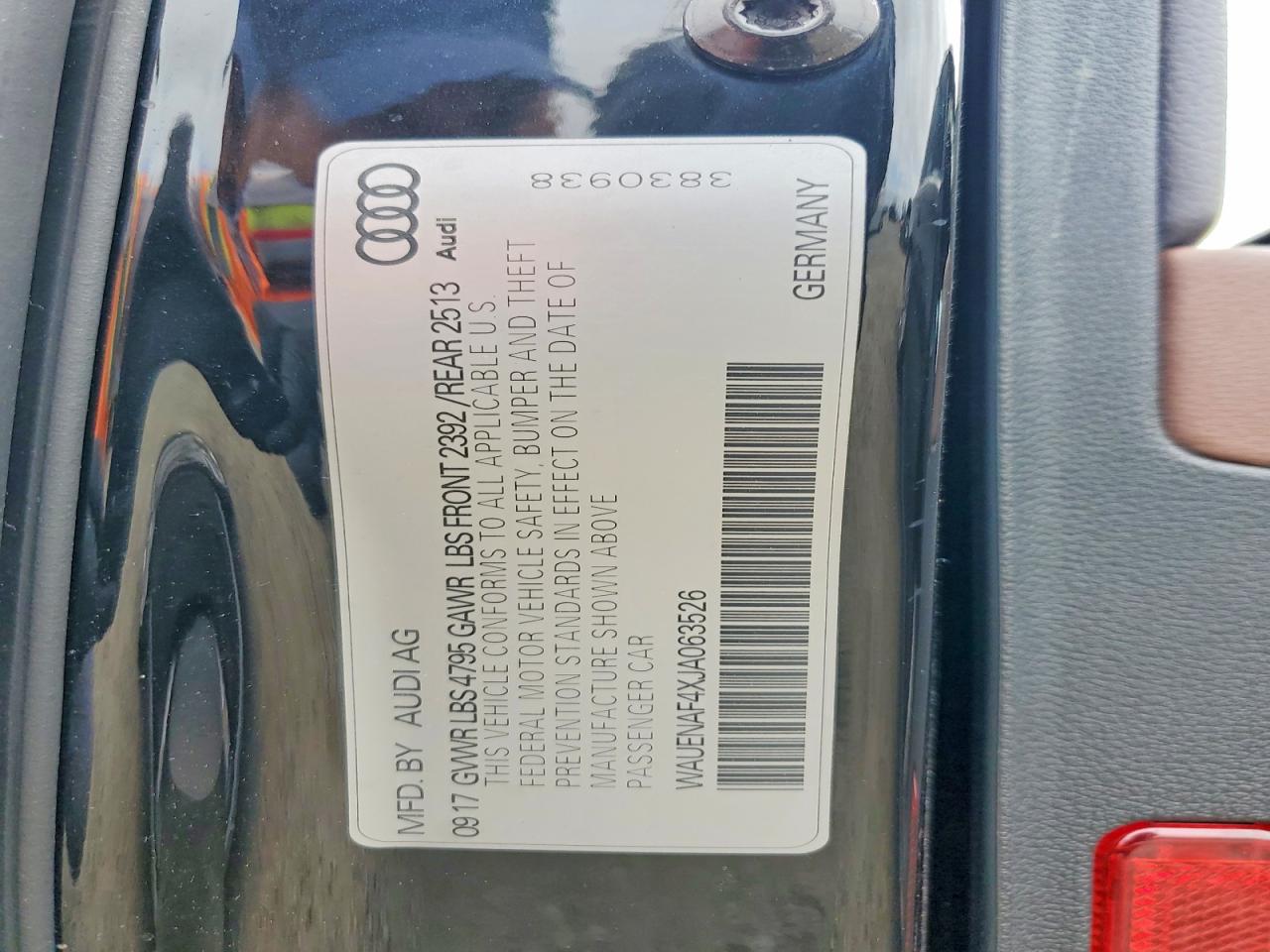 2018 Audi A4 Premium Plus Black vin: WAUENAF4XJA063526