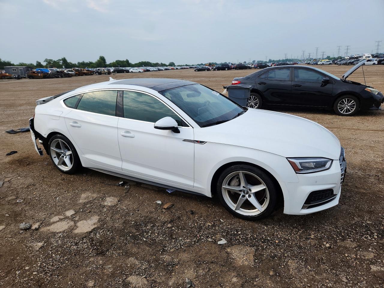 2018 Audi A5 Premium Plus S-line White vin: WAUENCF50JA135841
