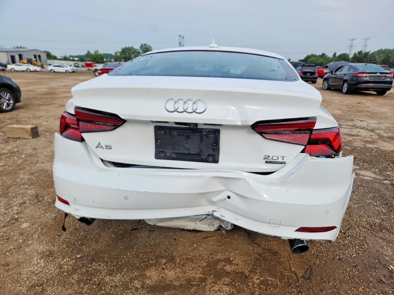 2018 Audi A5 Premium Plus S-line White vin: WAUENCF50JA135841