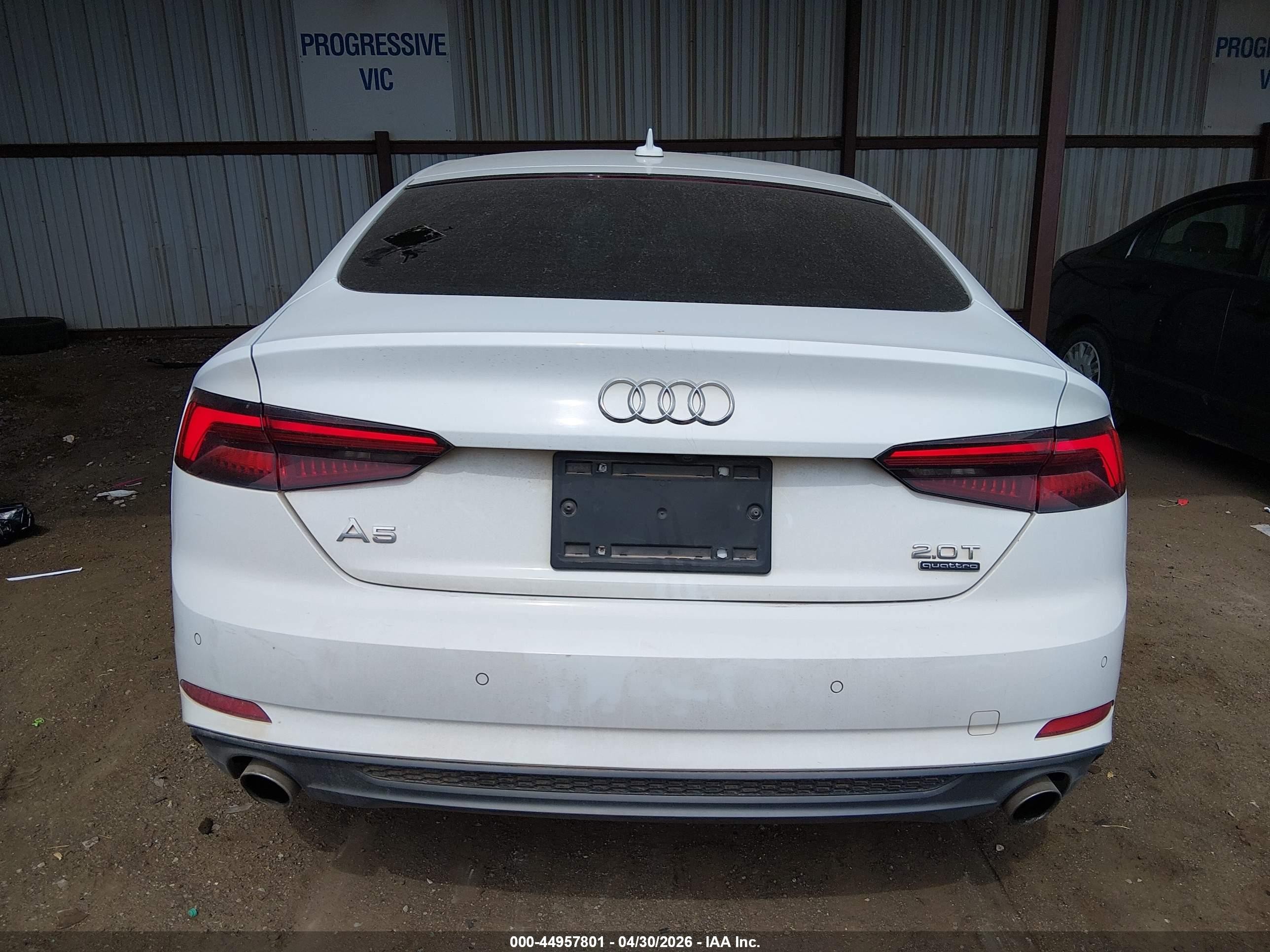 2018 Audi A5 2.0t Premium White vin: WAUENCF52JA122380