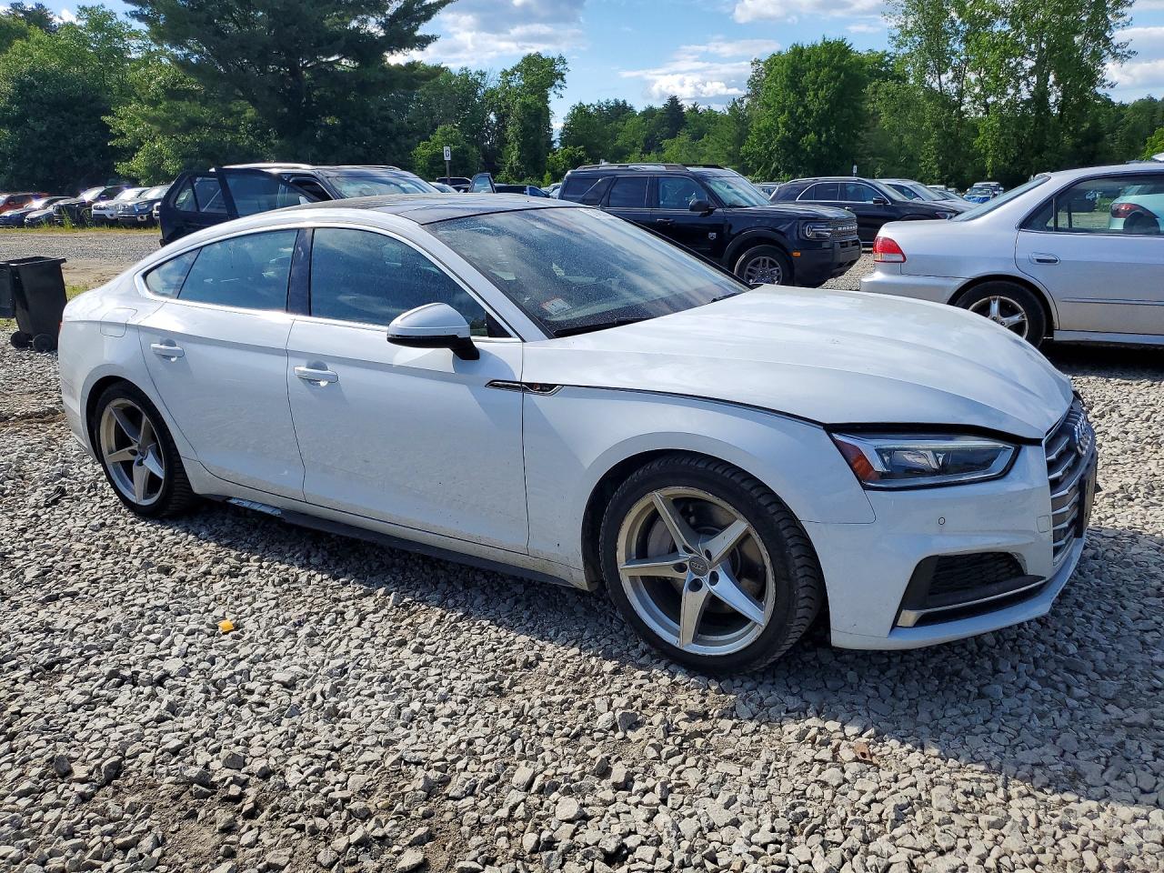 2019 Audi A5 Premium Plus S-line White vin: WAUENCF57KA072996