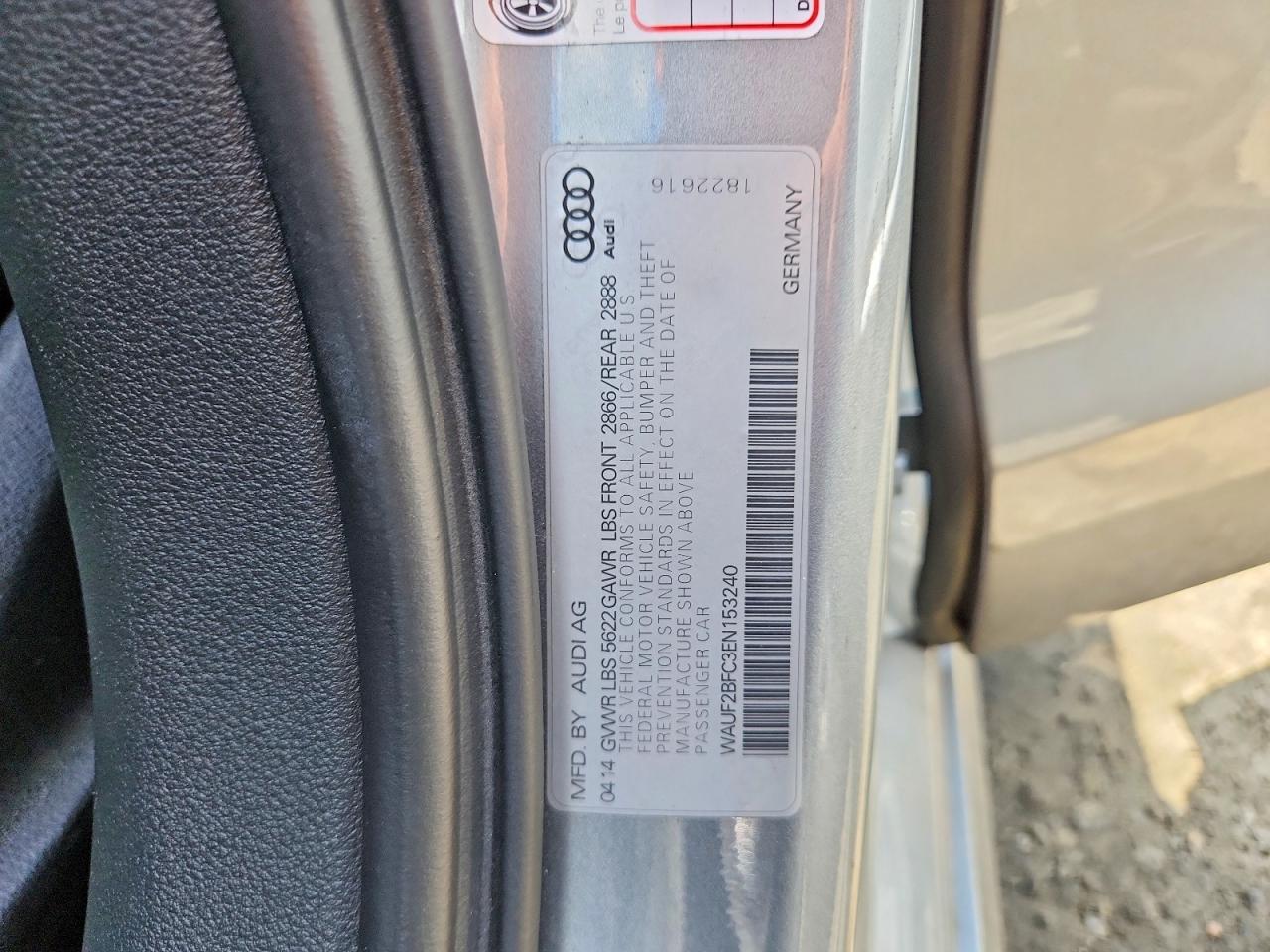 2014 Audi S6 Gray vin: WAUF2BFC3EN153240