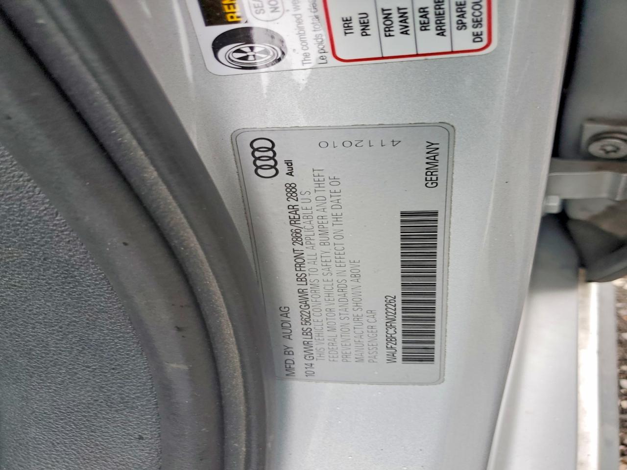 2015 Audi S6 Silver vin: WAUF2BFC3FN022262