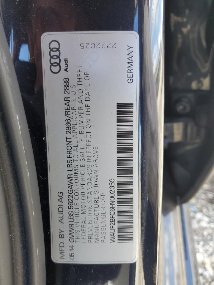 2015 Audi S6 Blue vin: WAUF2BFC6FN002359