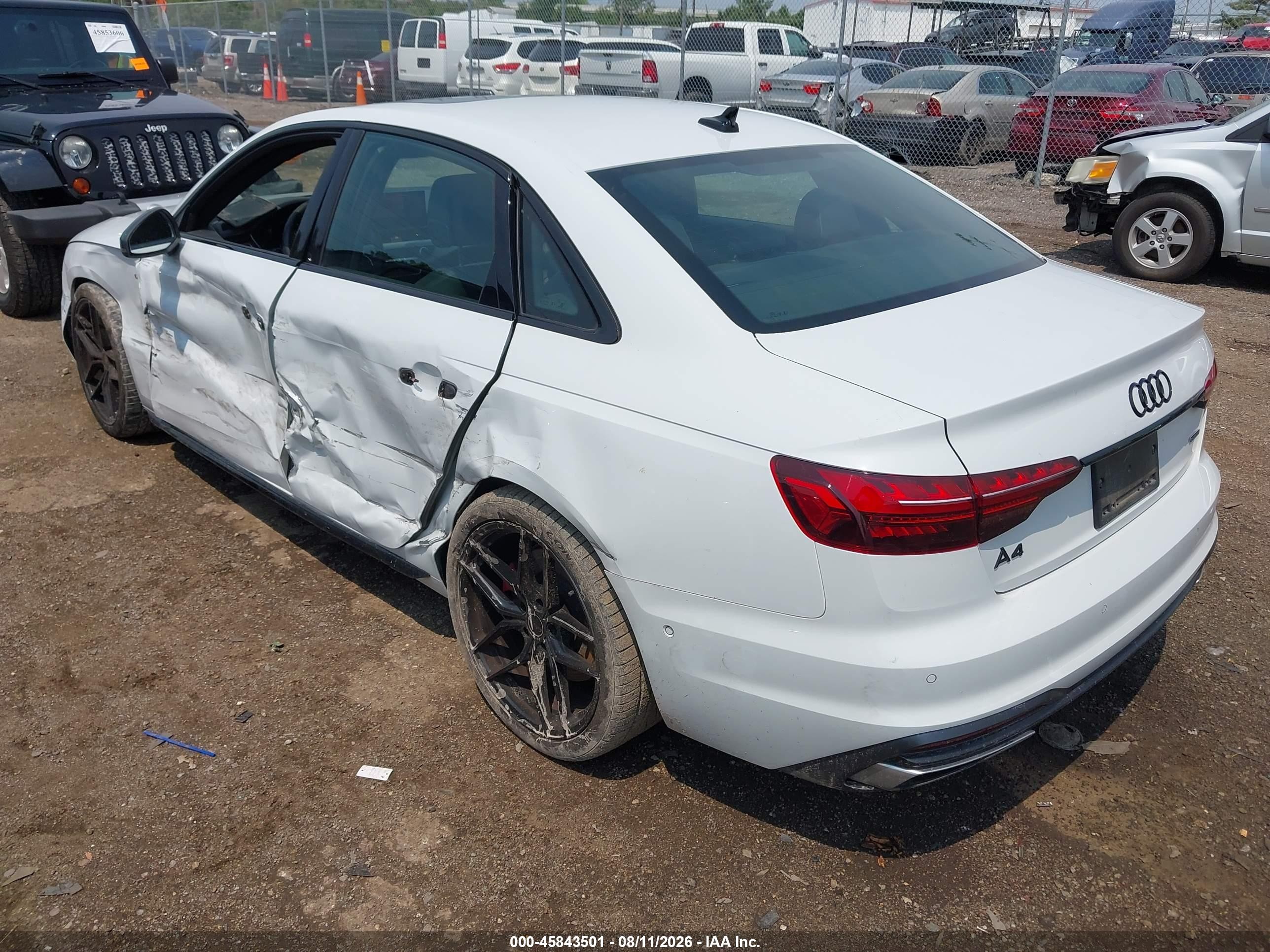 2022 Audi A4 Prestige 45 Tfsi S Line Quattro S Tronic White vin: WAUFAAF48NA045449
