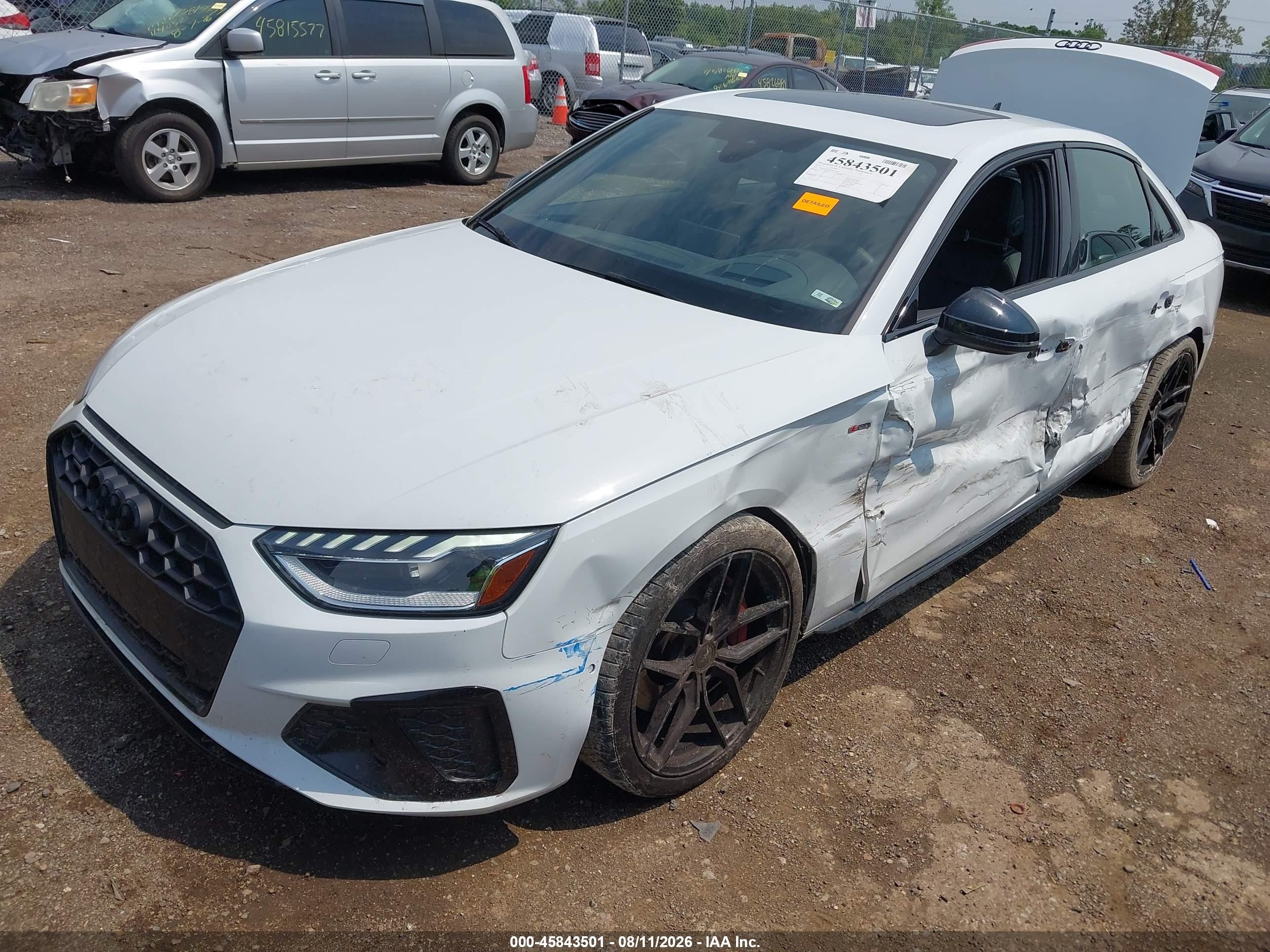 2022 Audi A4 Prestige 45 Tfsi S Line Quattro S Tronic White vin: WAUFAAF48NA045449