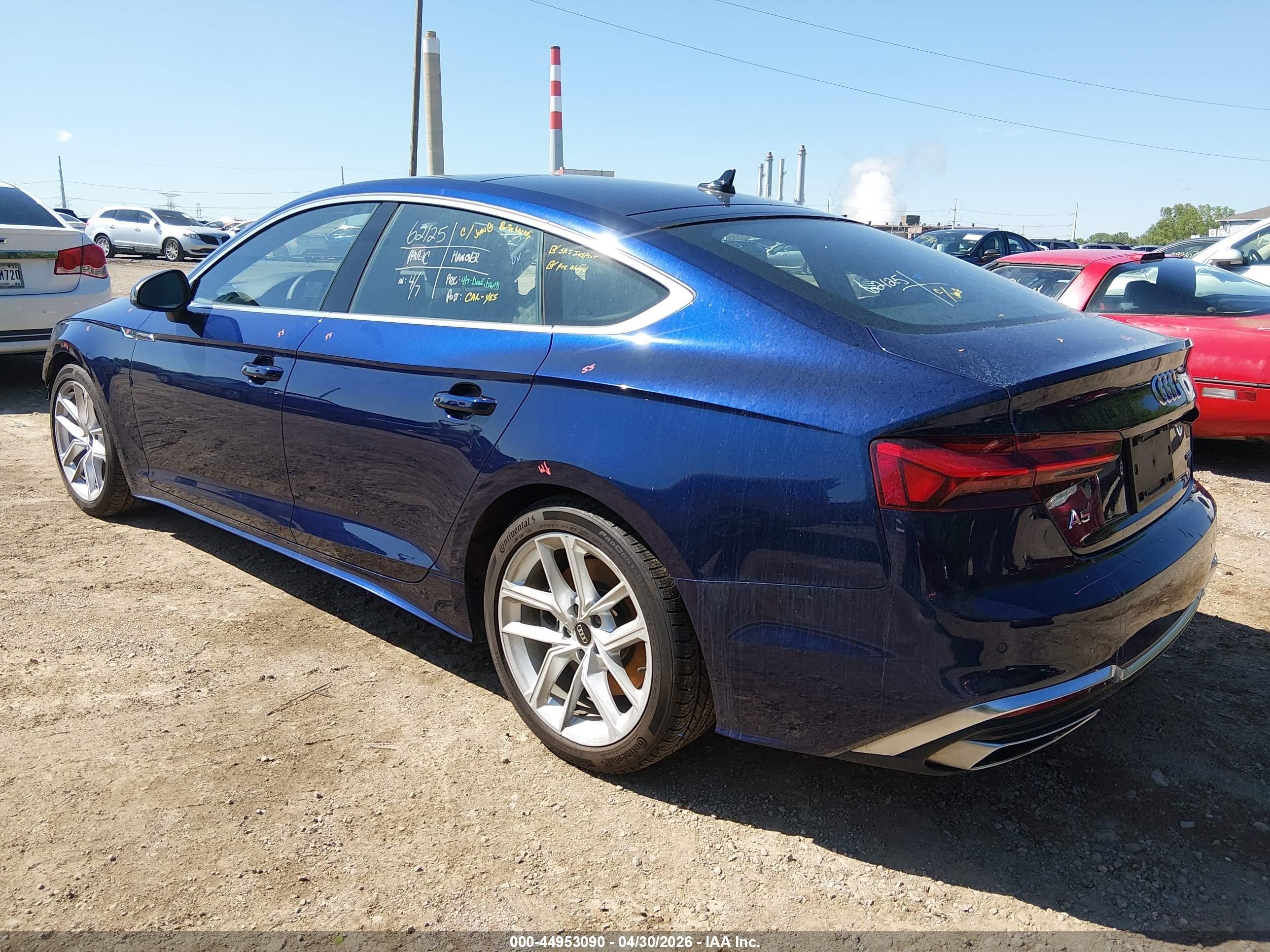 2023 Audi A5 Sportback Premium Plus 45 Tfsi S Line Quattro S Tronic Blue vin: WAUFACF54PA016330