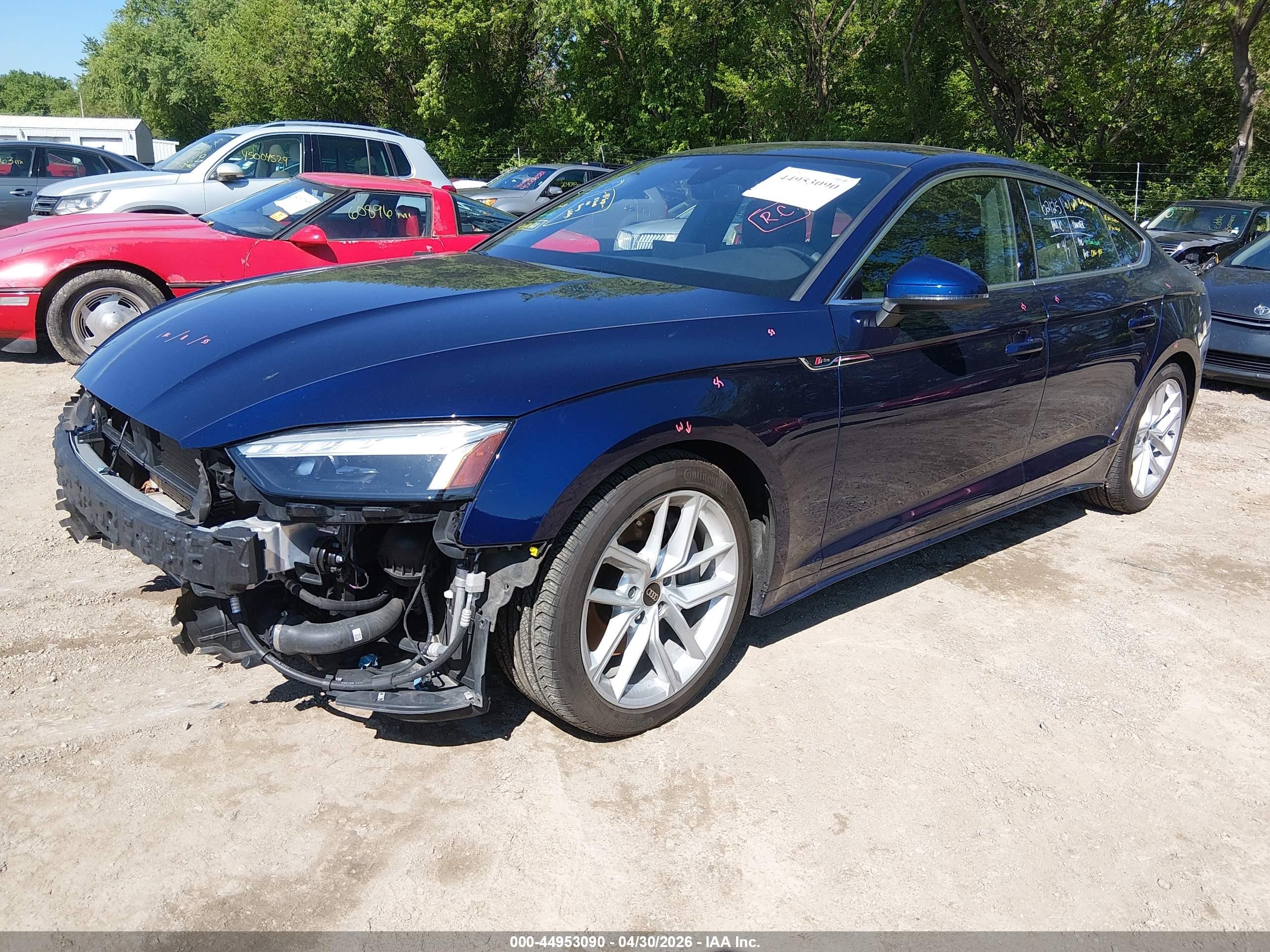 2023 Audi A5 Sportback Premium Plus 45 Tfsi S Line Quattro S Tronic Blue vin: WAUFACF54PA016330