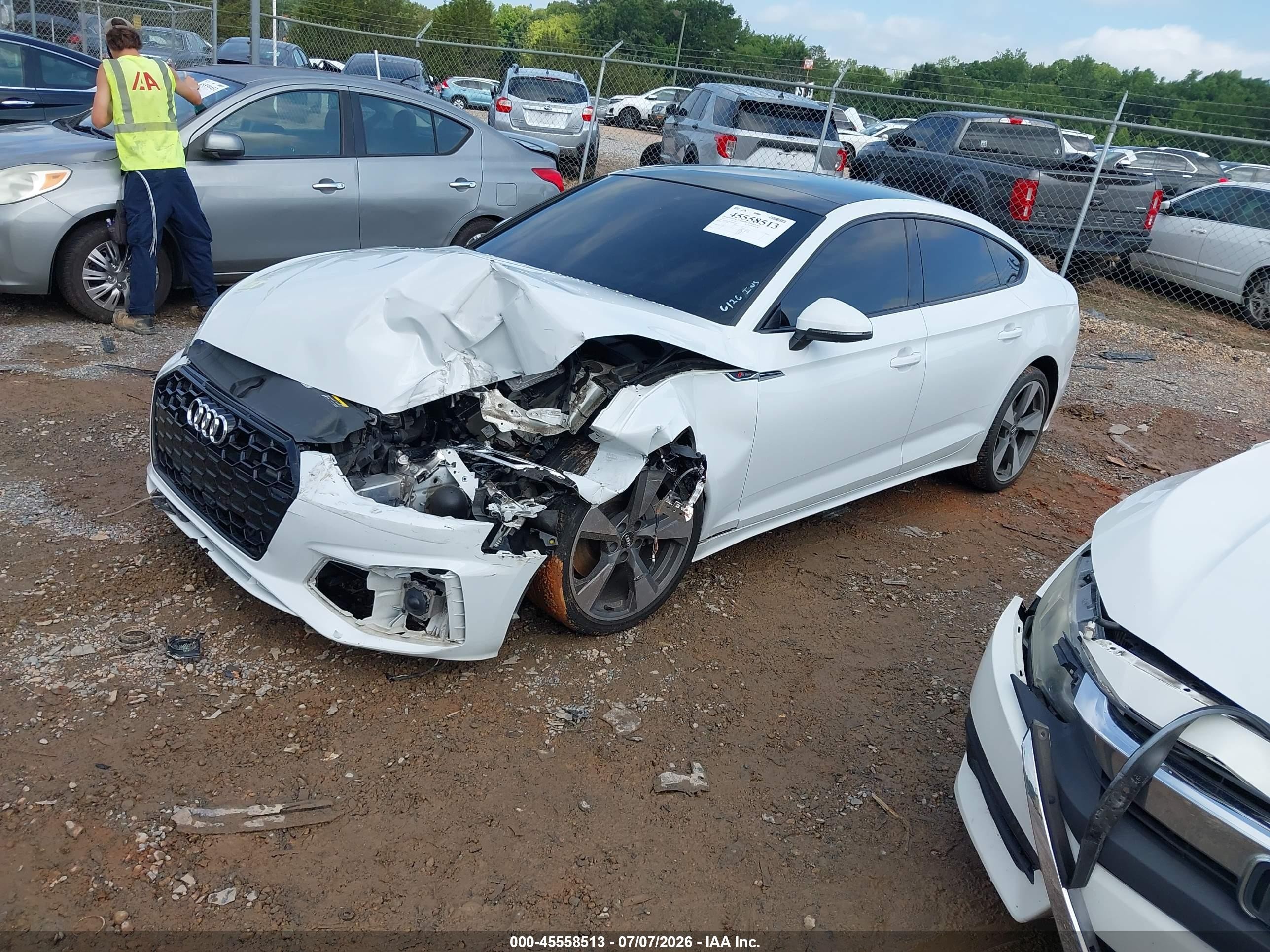2021 Audi A5 Sportback Premium Plus 45 Tfsi Quattro S Tronic White vin: WAUFACF59MA019199