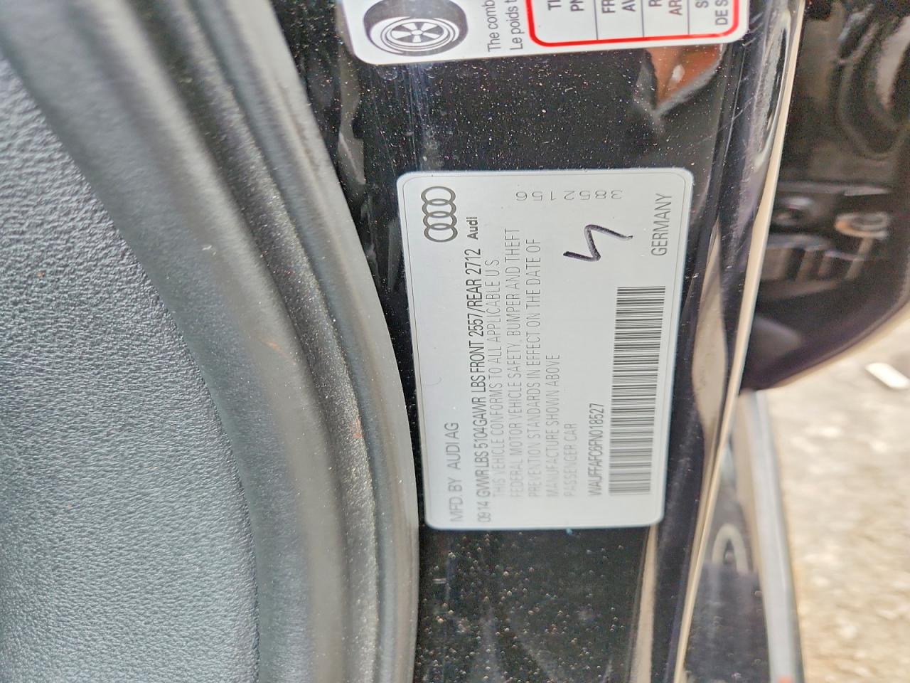 2015 Audi A6 Premium Black vin: WAUFFAFC6FN018527