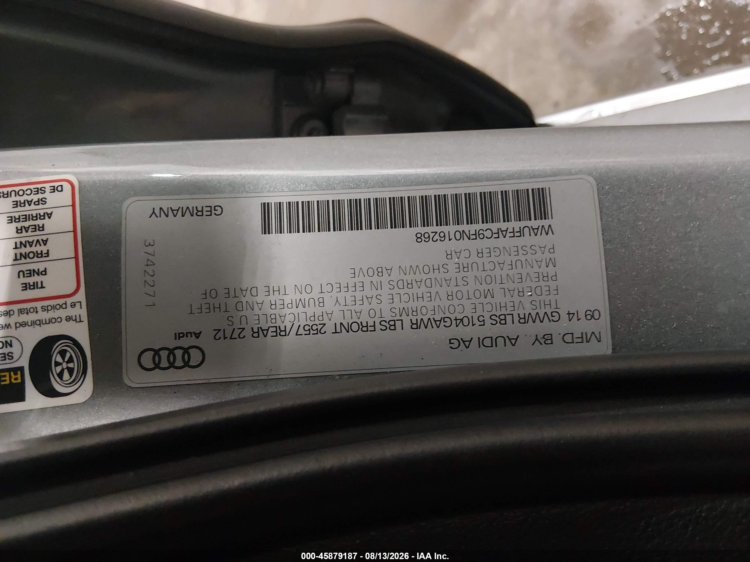 2015 Audi A6 2.0t Premium Серебряный vin: WAUFFAFC9FN016268
