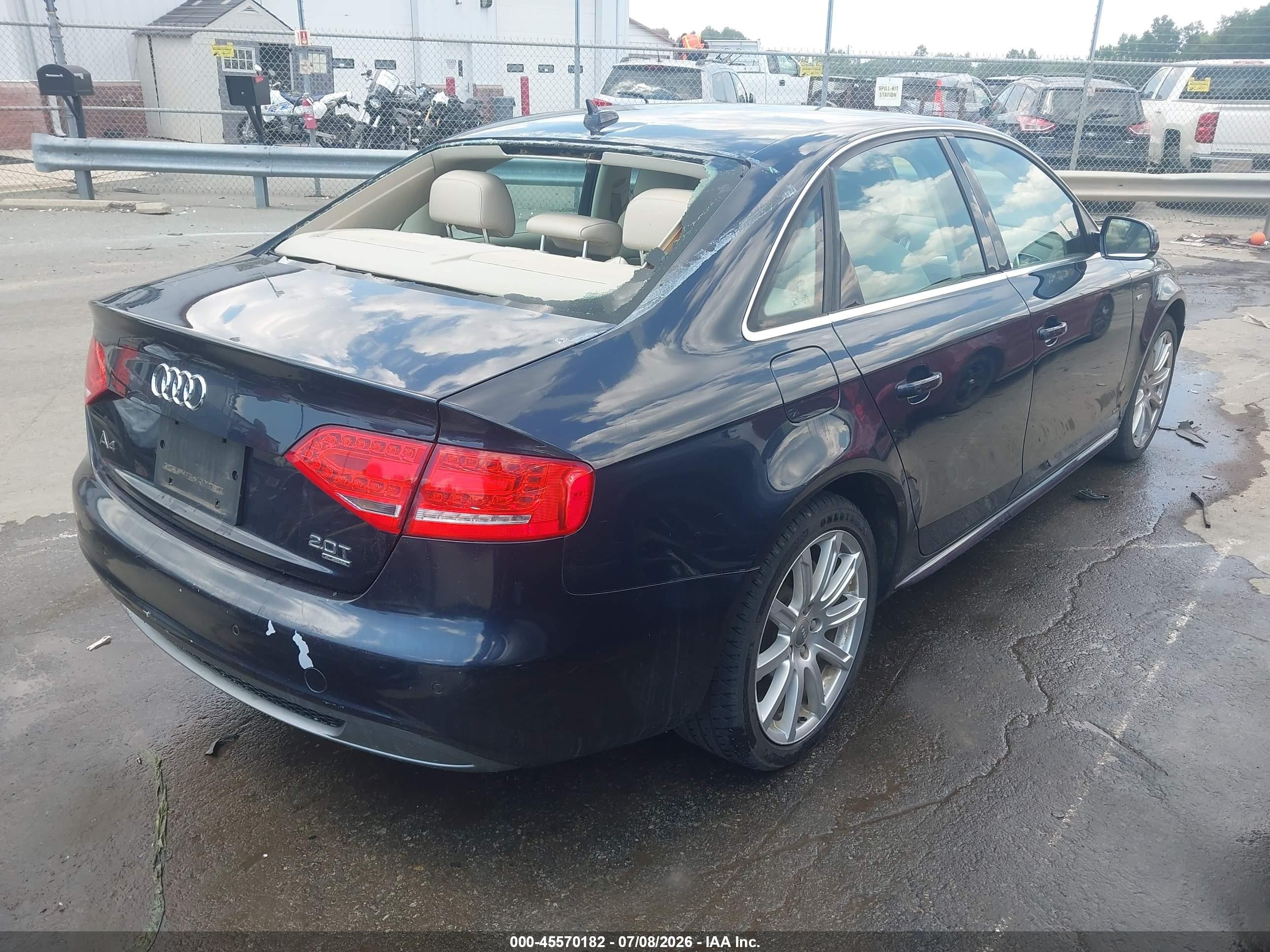 2012 Audi A4 2.0t Premium Plus Dark Blue vin: WAUFFAFL0CA119629
