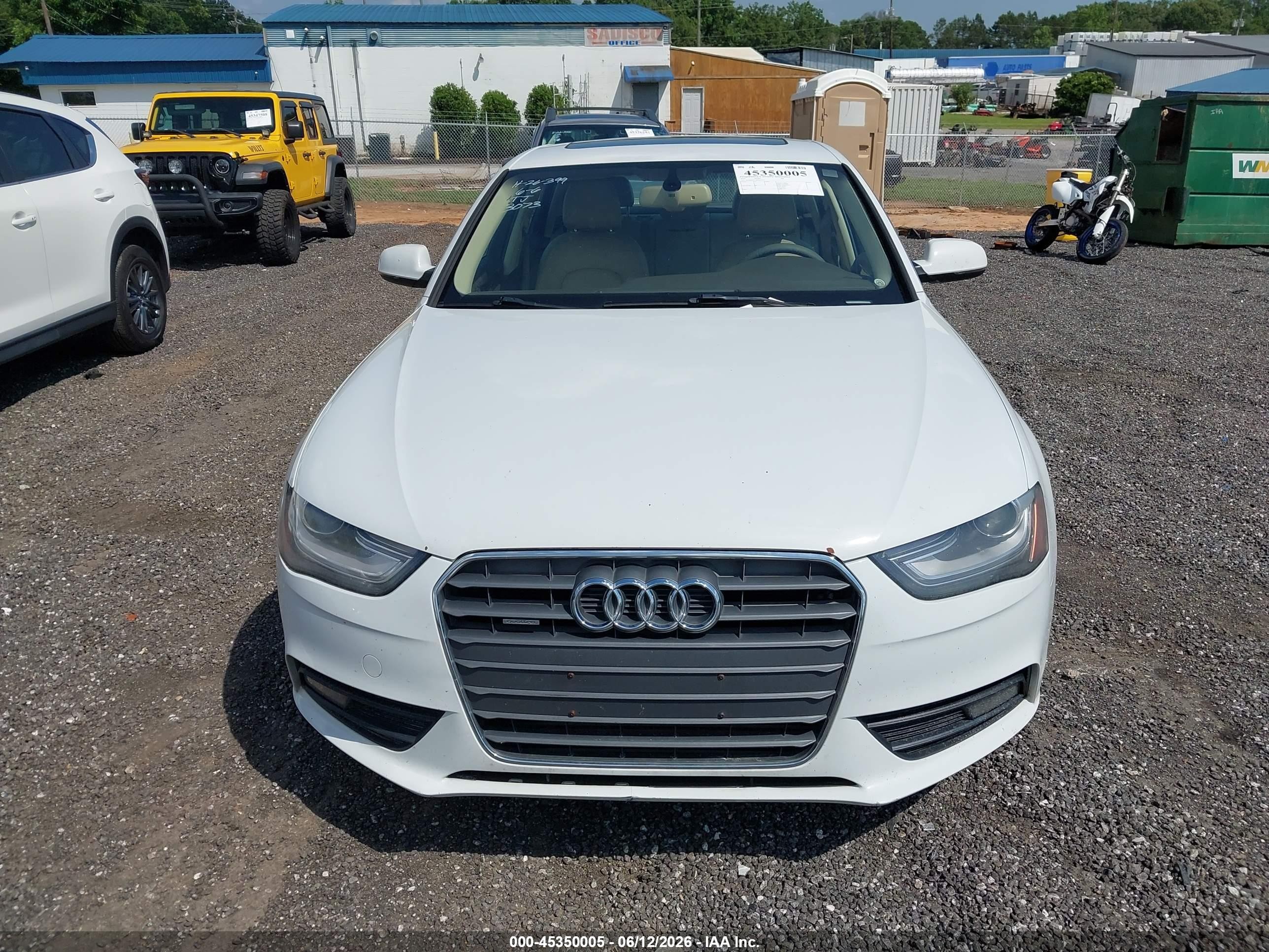 2013 Audi A4 2.0t Premium Белый vin: WAUFFAFL0DN023073