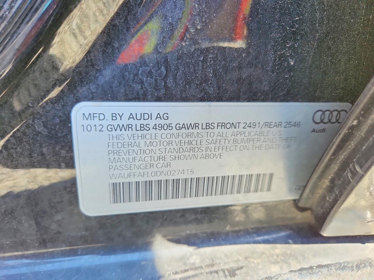2013 Audi A4 Premium Plus Black vin: WAUFFAFL0DN027415