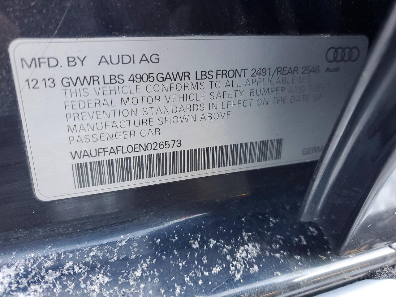2014 Audi A4 Premium Plus Black vin: WAUFFAFL0EN026573