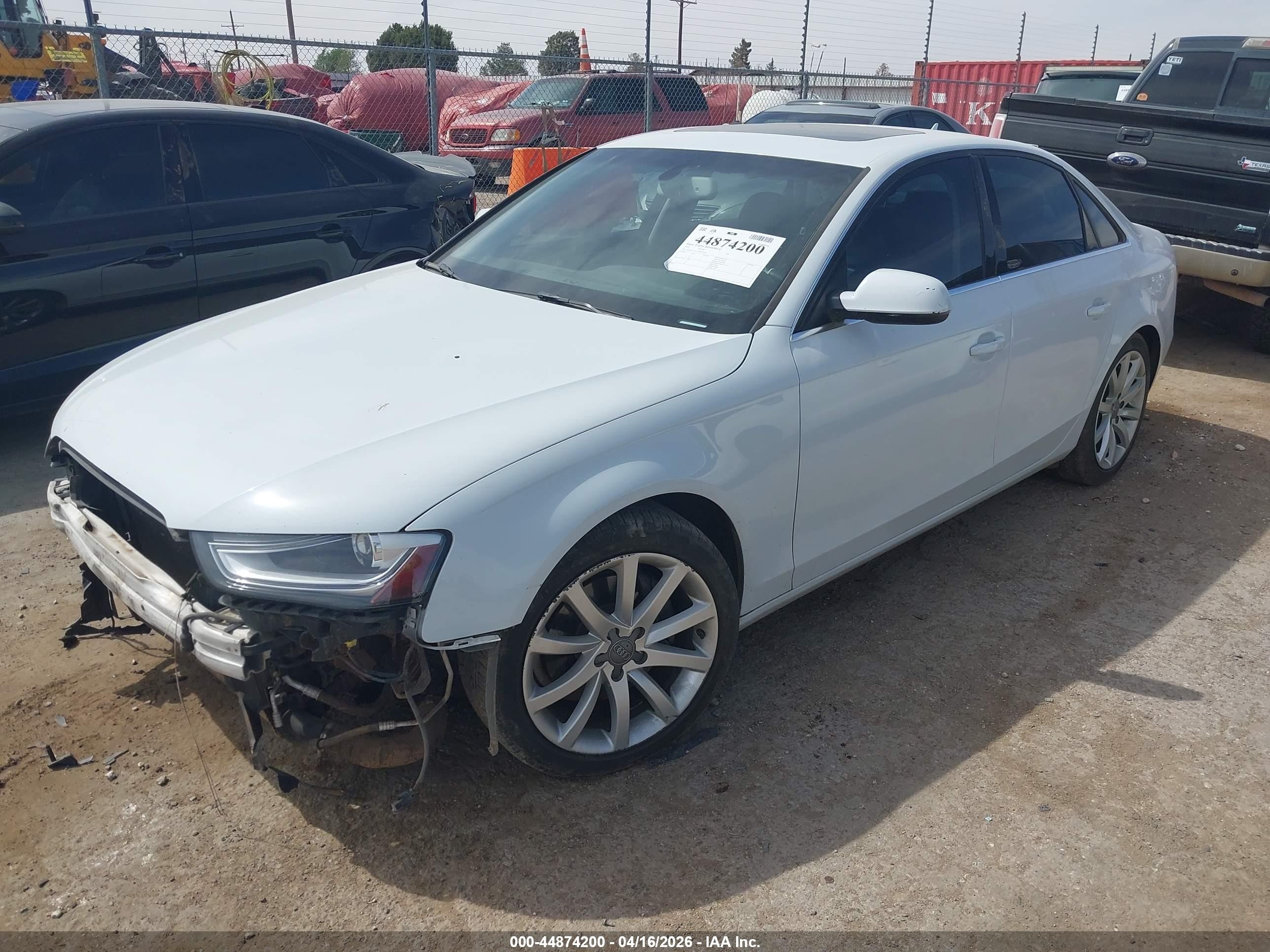 2013 Audi A4 2.0t Premium White vin: WAUFFAFL1DN046104