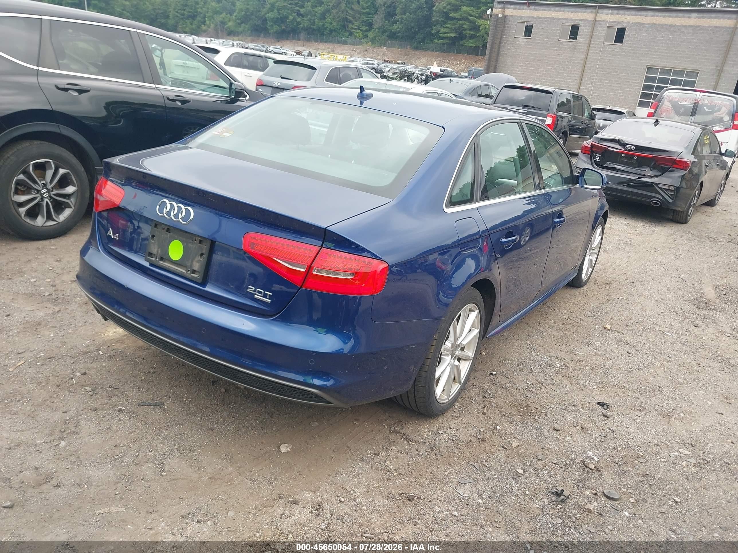 2014 Audi A4 2.0t Premium Blue vin: WAUFFAFL1EN038781