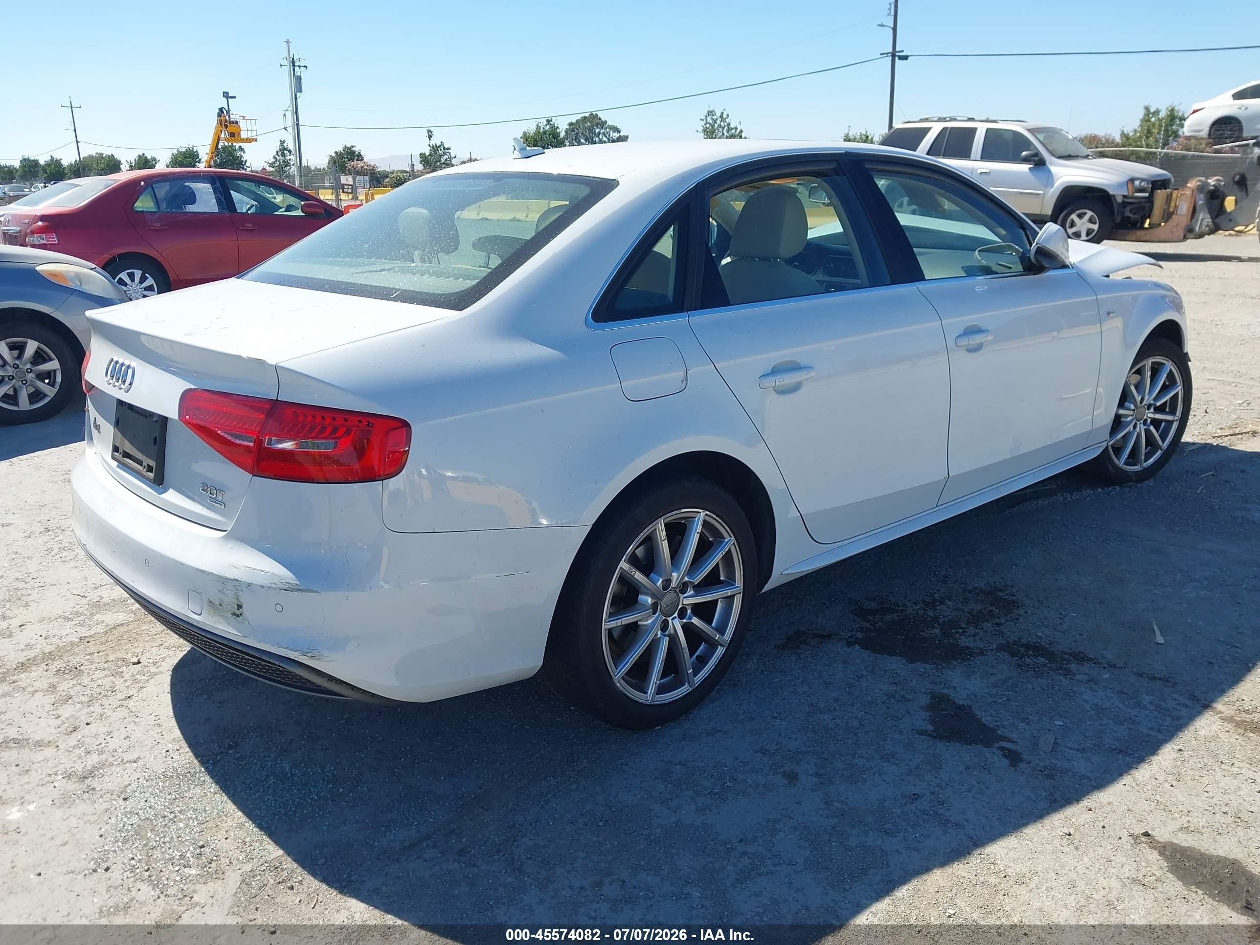 2015 Audi A4 2.0t Premium White vin: WAUFFAFL1FN003854