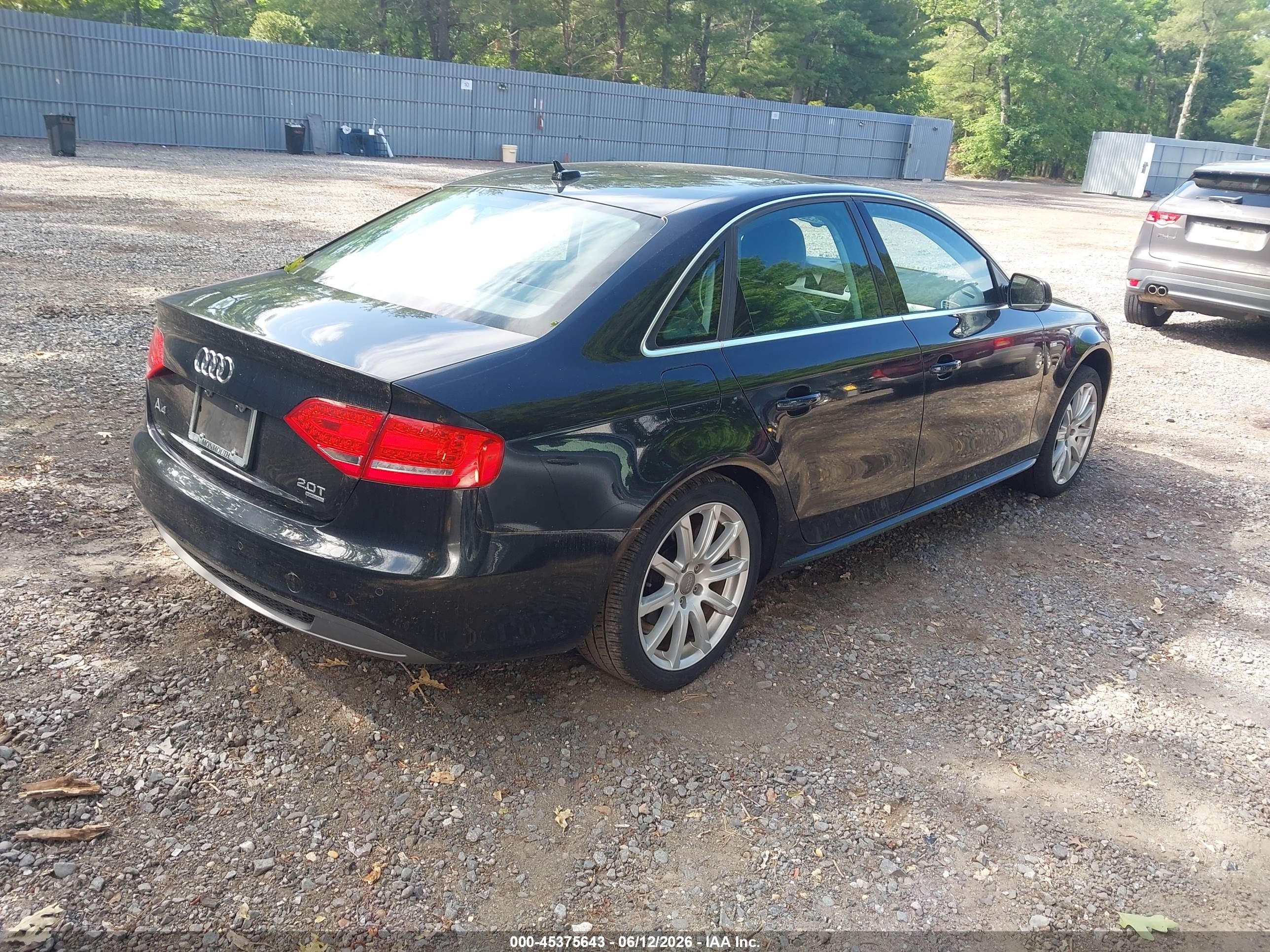 2012 Audi A4 2.0t Premium Plus Black vin: WAUFFAFL2CA120345