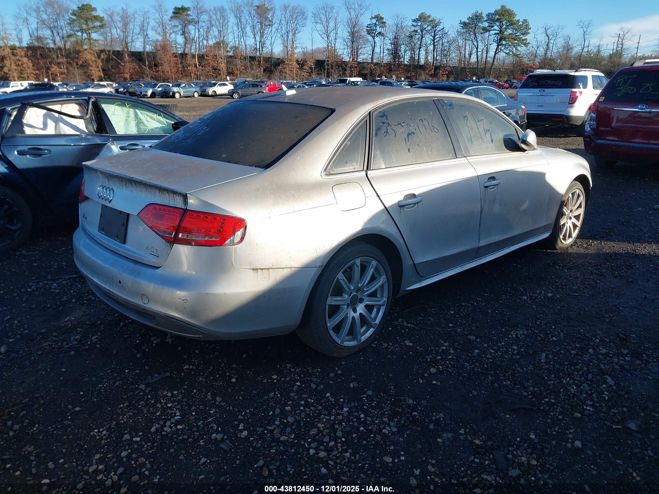 2012 Audi A4 2.0t Premium Gray vin: WAUFFAFL2CN015359