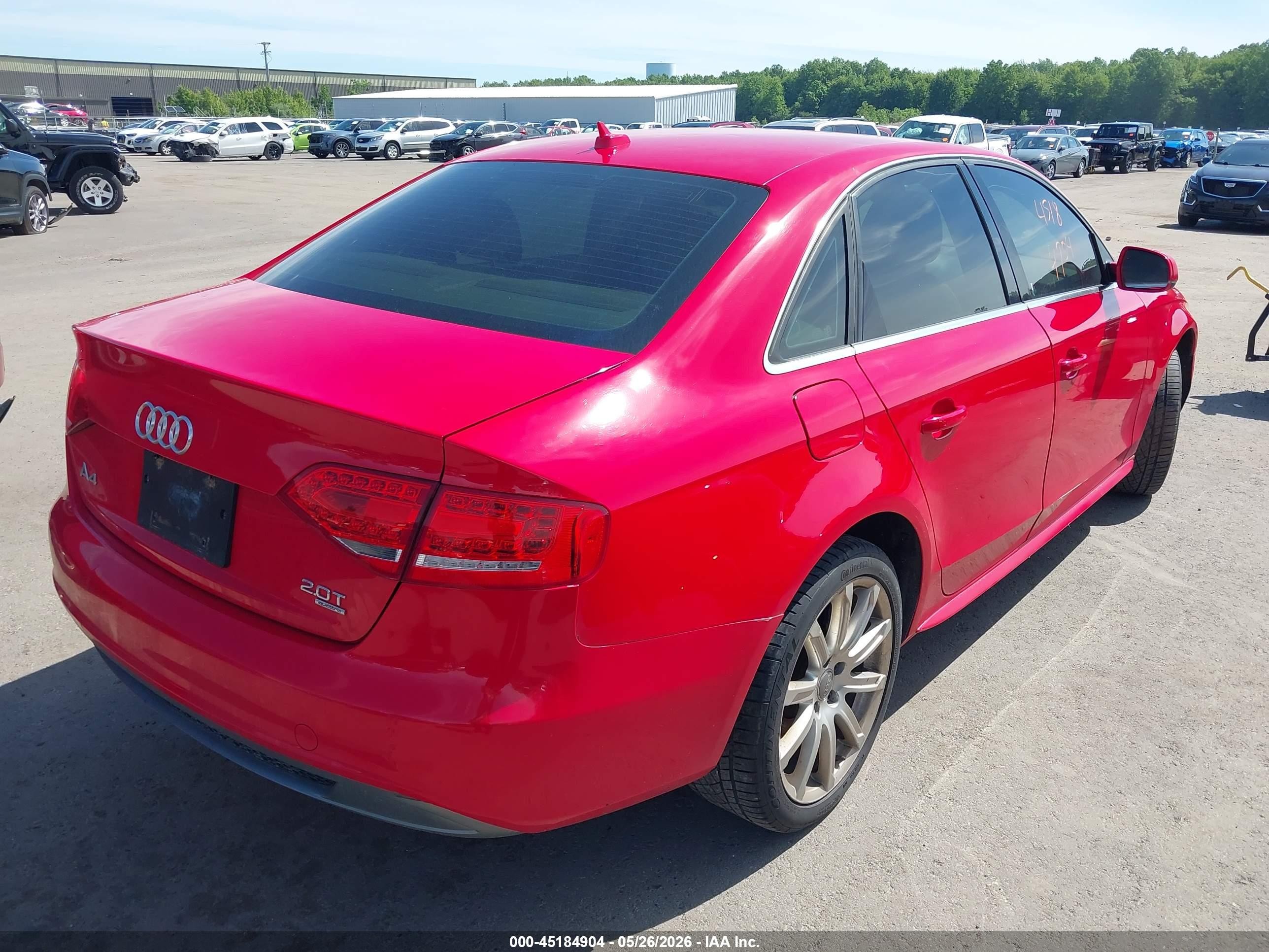 2012 Audi A4 2.0t Premium Red vin: WAUFFAFL2CN017323