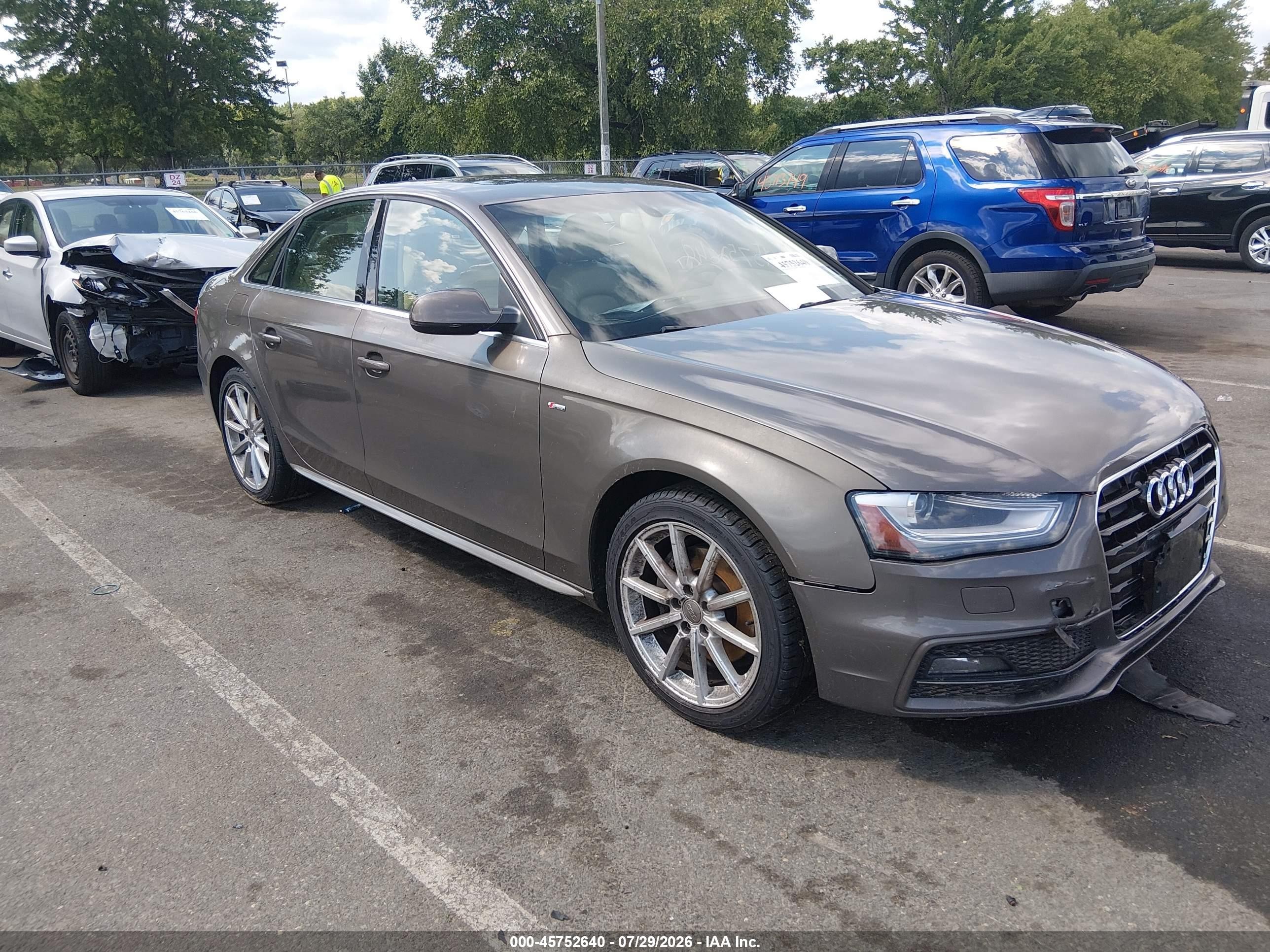 2014 Audi A4 2.0t Premium Серый vin: WAUFFAFL2EA007241
