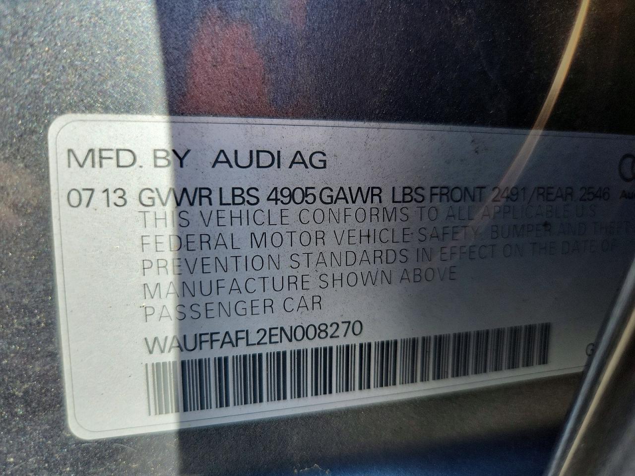 2014 Audi A4 Premium Plus Серебряный vin: WAUFFAFL2EN008270