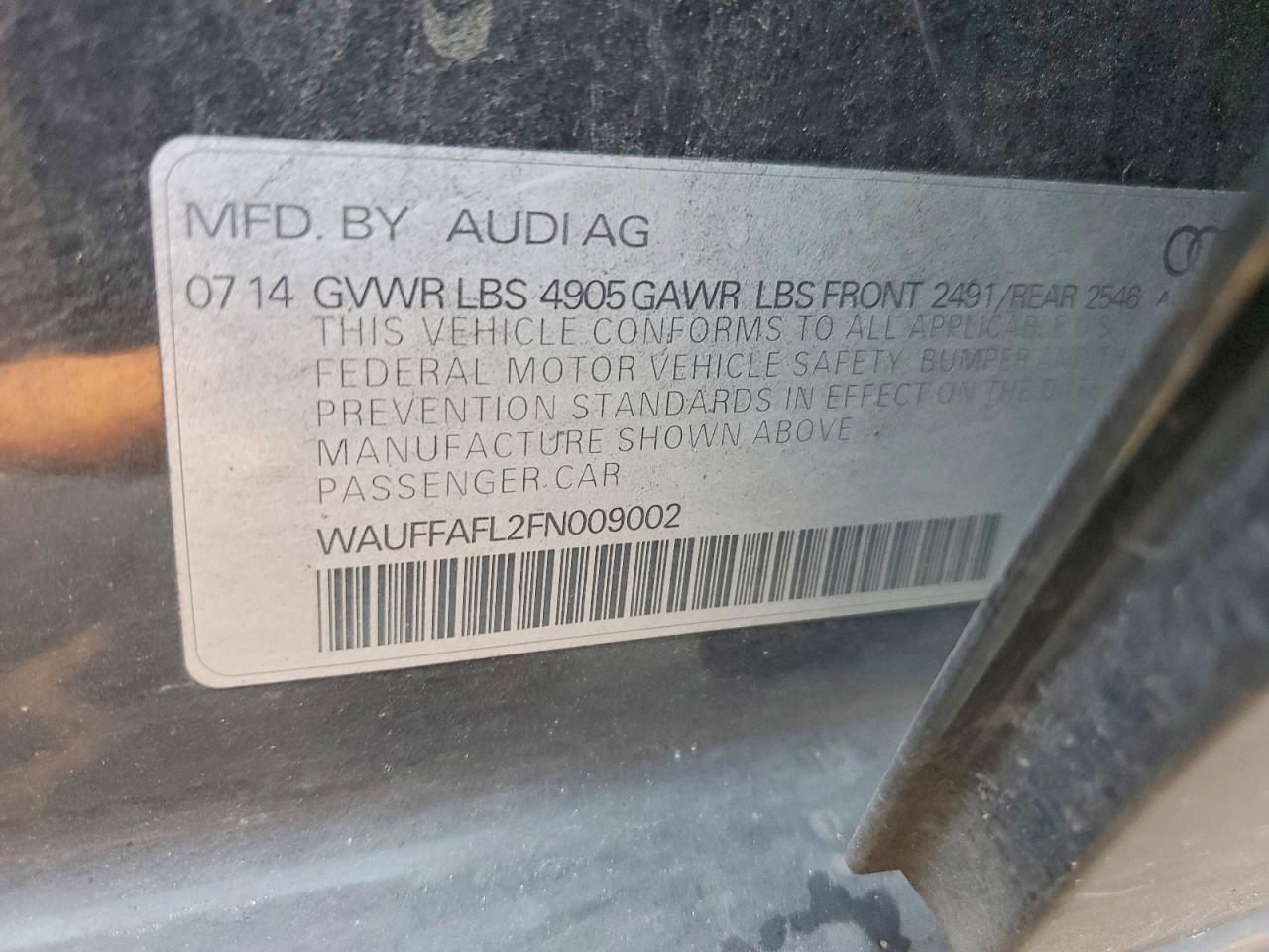 2015 Audi A4 Premium Plus Black vin: WAUFFAFL2FN009002