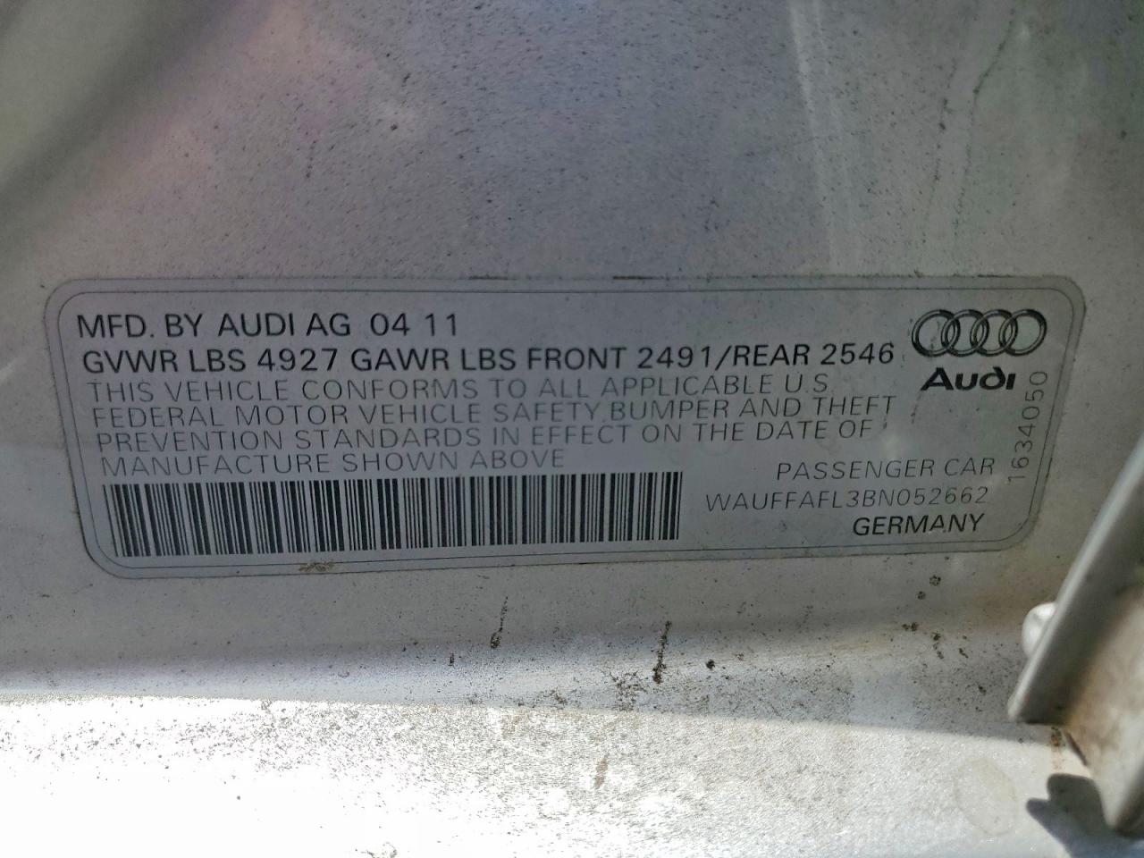 2011 Audi A4 Premium Plus Silver vin: WAUFFAFL3BN052662