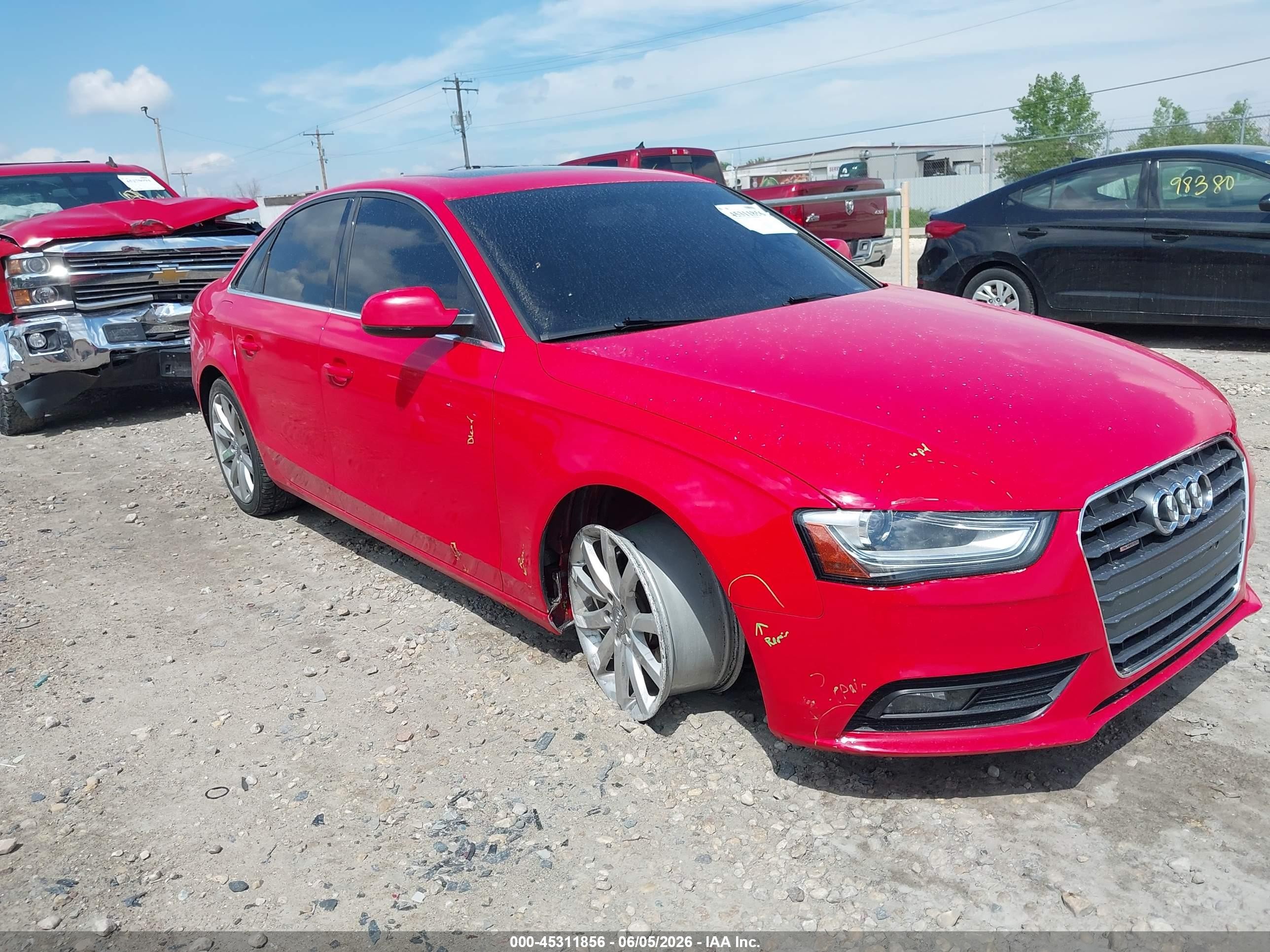 2013 Audi A4 2.0t Premium Red vin: WAUFFAFL3DA167191