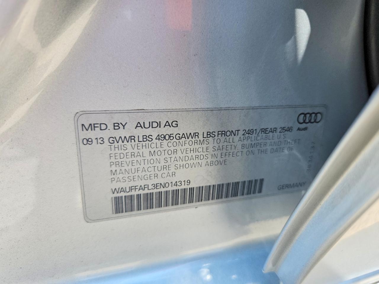 2014 Audi A4 Premium Plus Silver vin: WAUFFAFL3EN014319