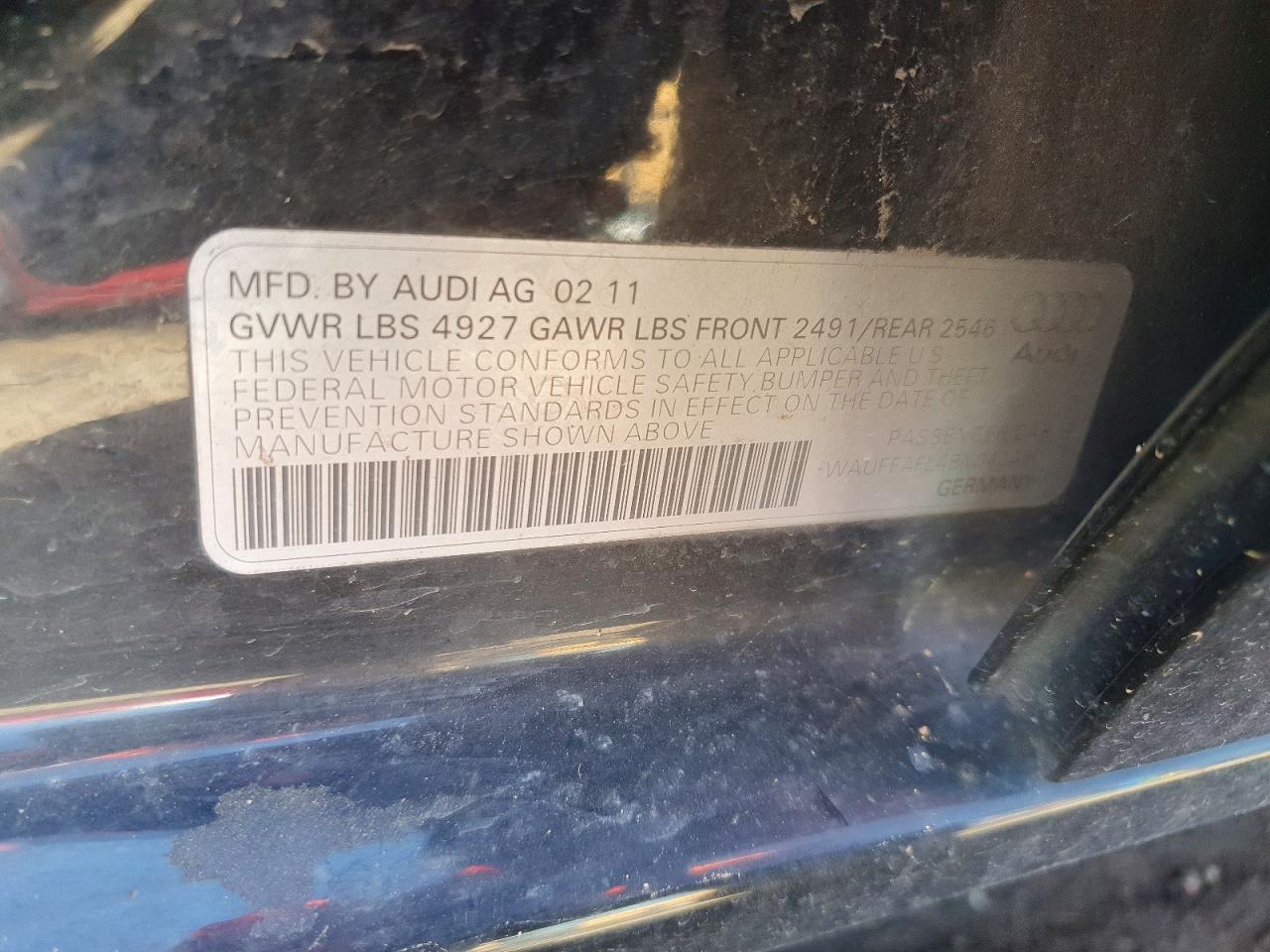 2011 Audi A4 Premium Plus Черный vin: WAUFFAFL4BN042450