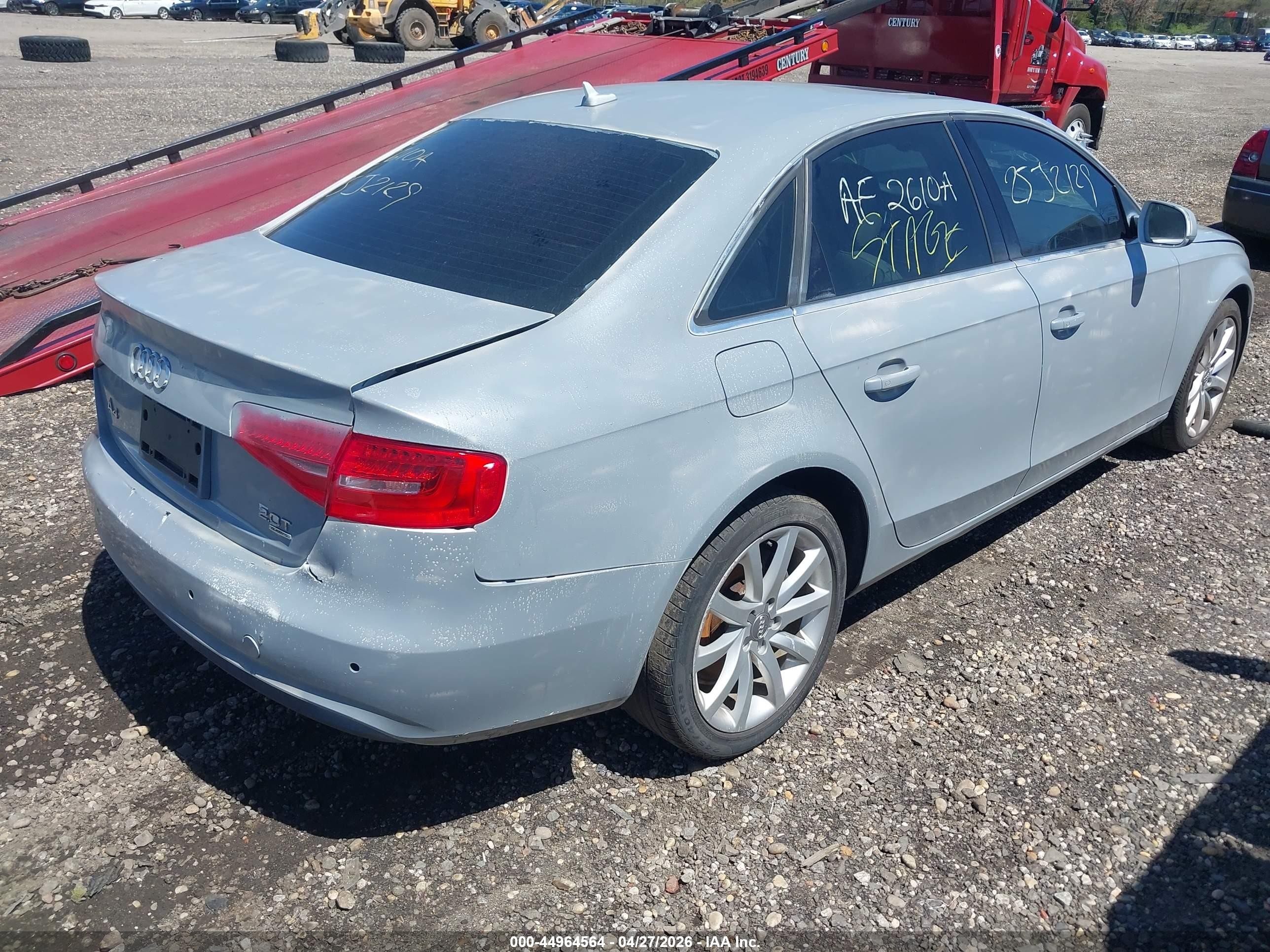 2013 Audi A4 2.0t Premium Gray vin: WAUFFAFL4DA181214