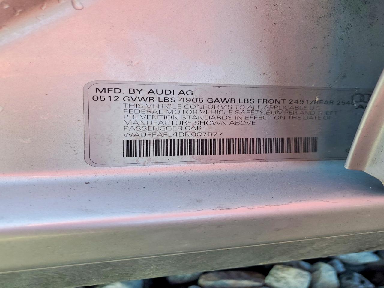 2013 Audi A4 Premium Plus Silver vin: WAUFFAFL4DN007877