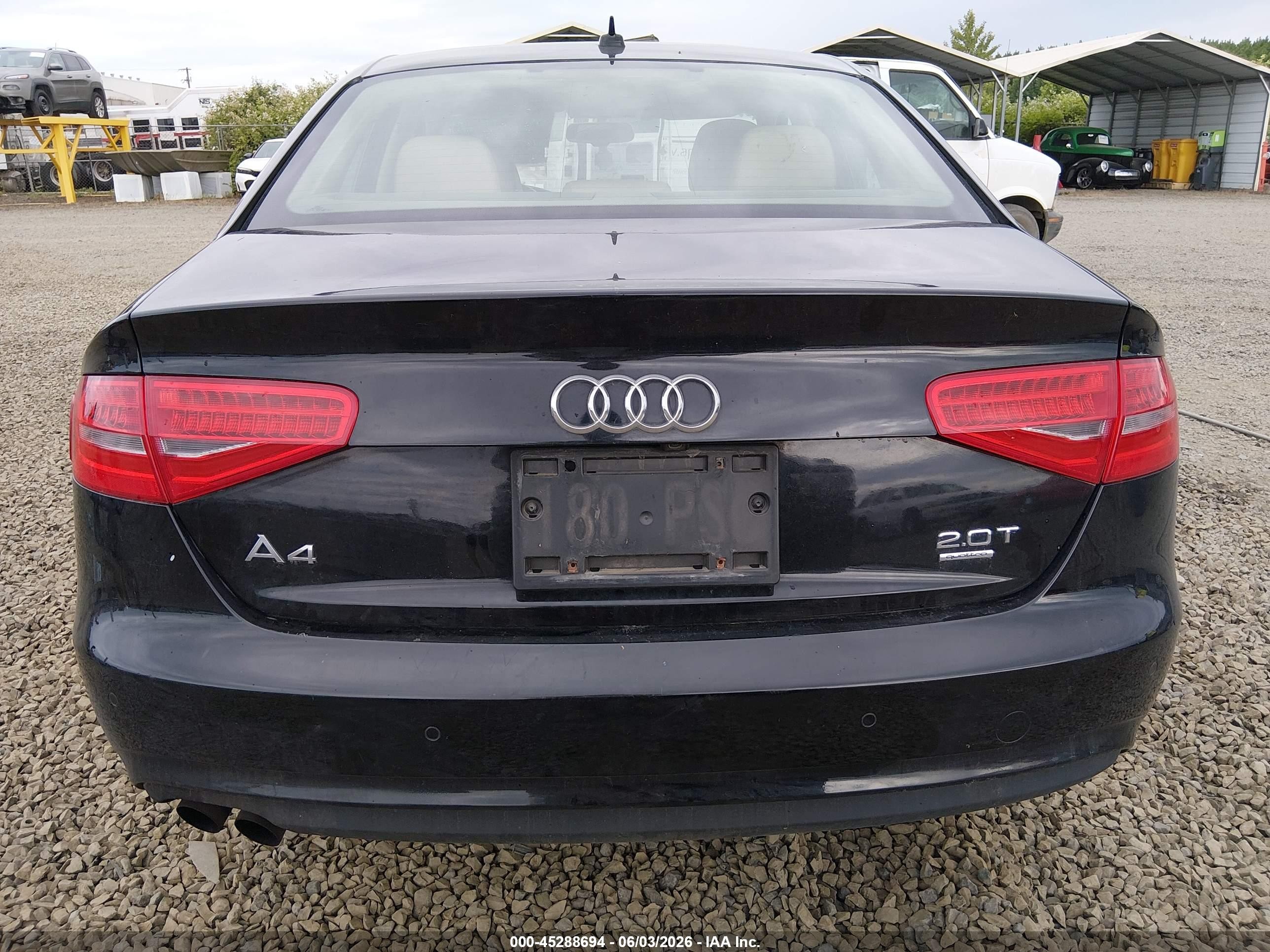 2013 Audi A4 2.0t Premium Black vin: WAUFFAFL4DN034626