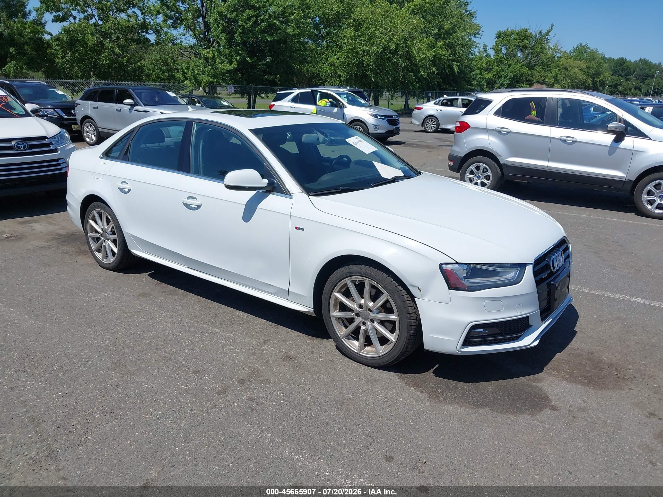 2015 Audi A4 2.0t Premium White vin: WAUFFAFL4FN007204