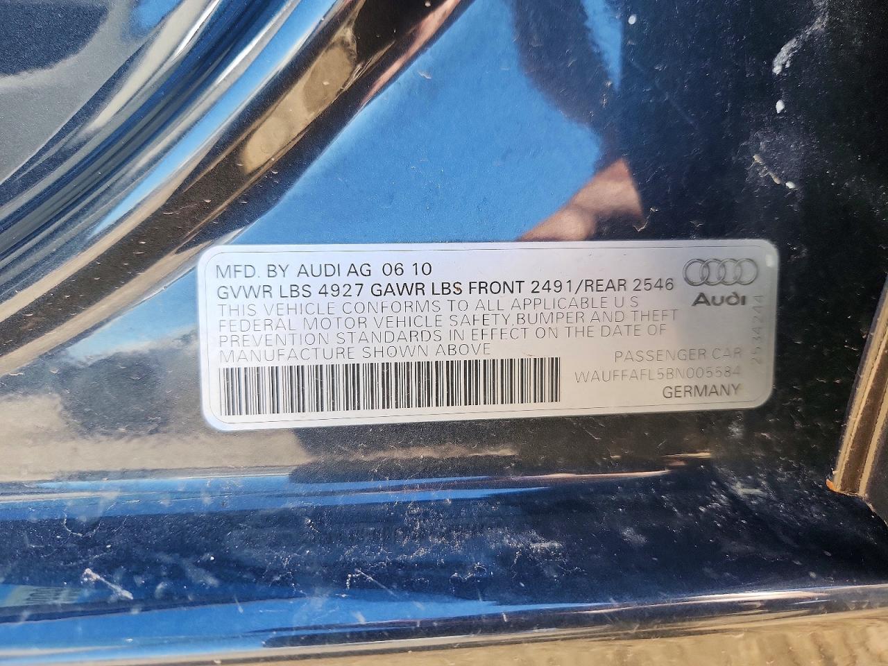 2011 Audi A4 Premium Plus Gray vin: WAUFFAFL5BN005584