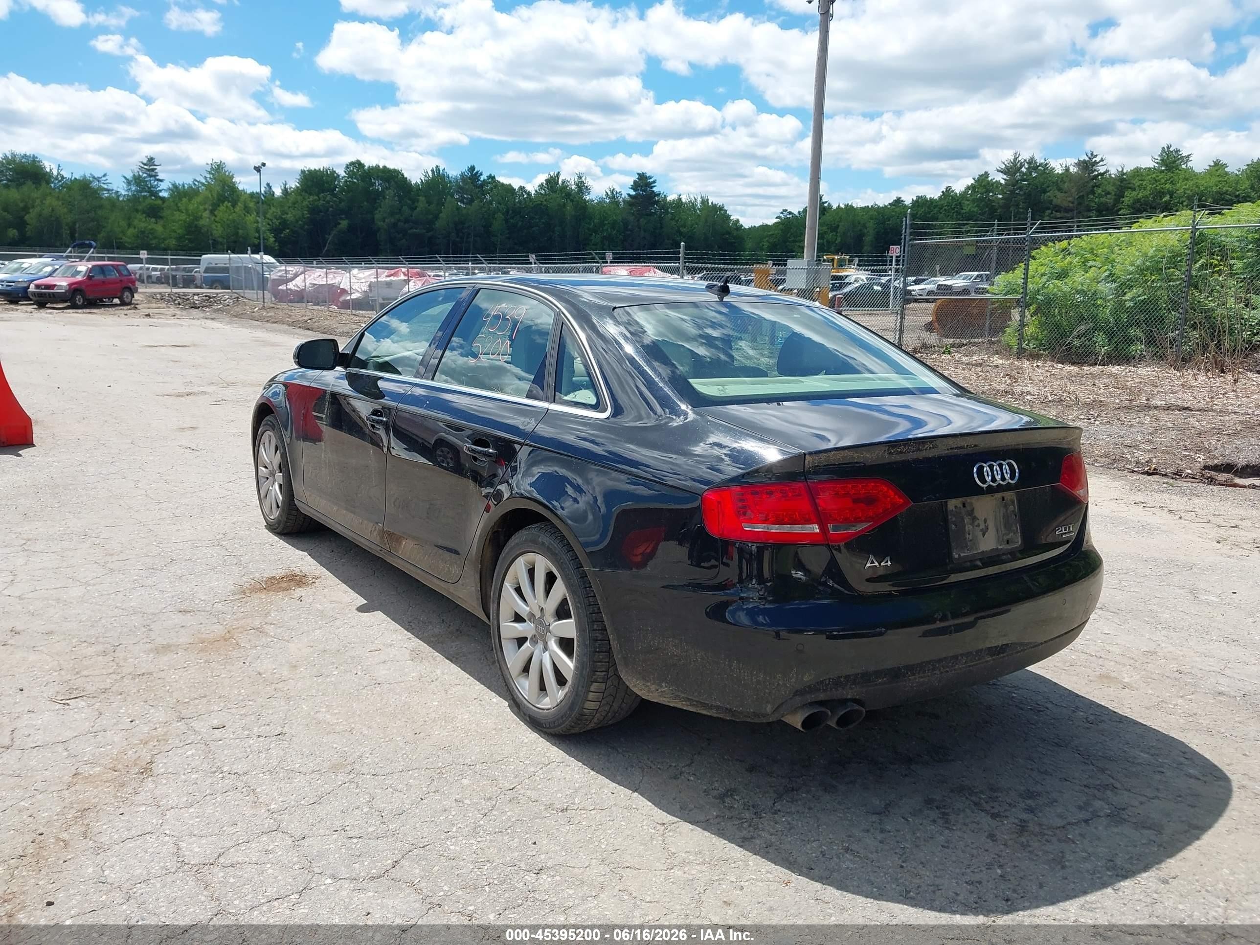 2011 Audi A4 2.0t Premium Black vin: WAUFFAFL5BN038701